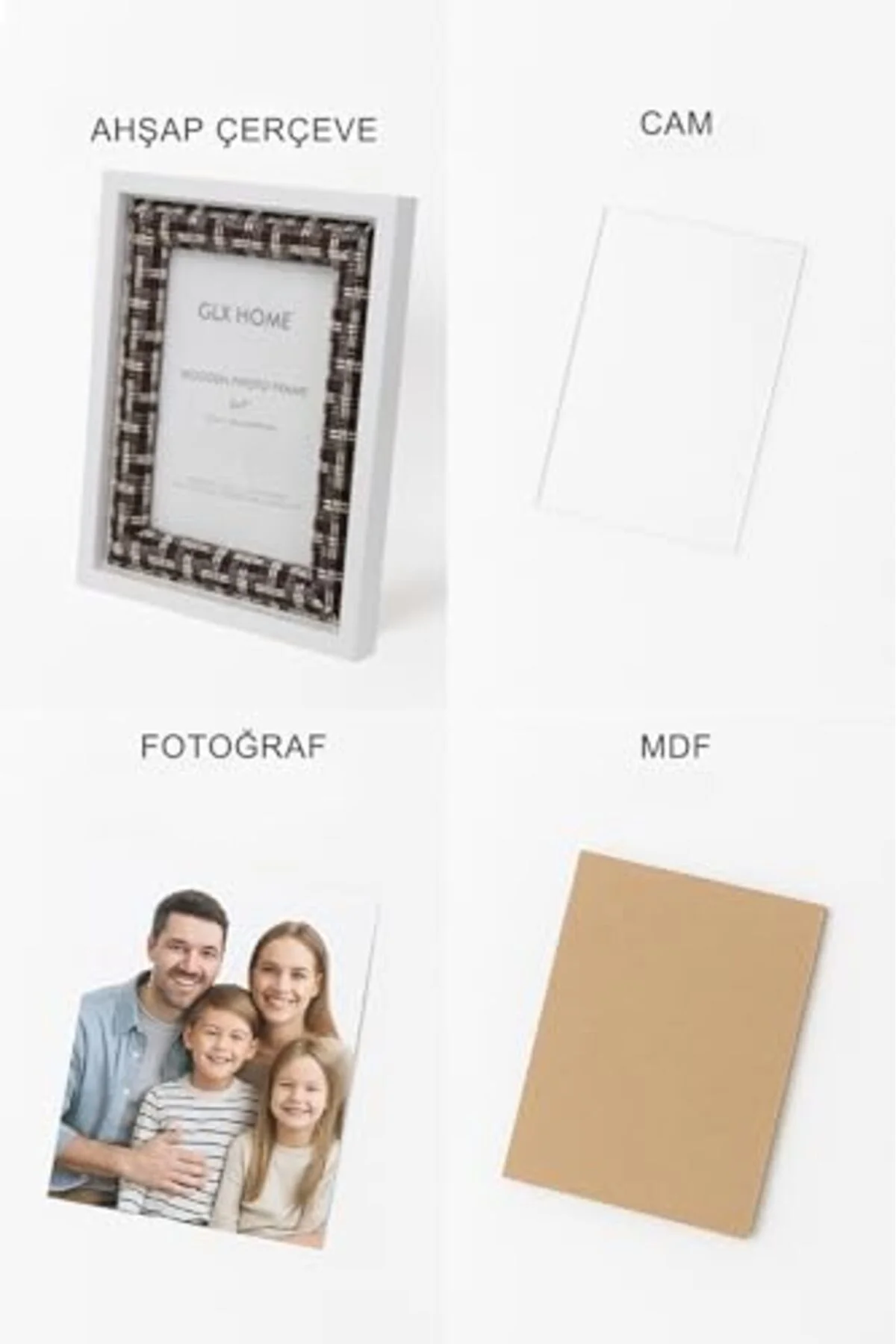 LuxShoping Ahşap Resim Çerçevesi 2'li Set Halinde 13 x 18 cm boyu