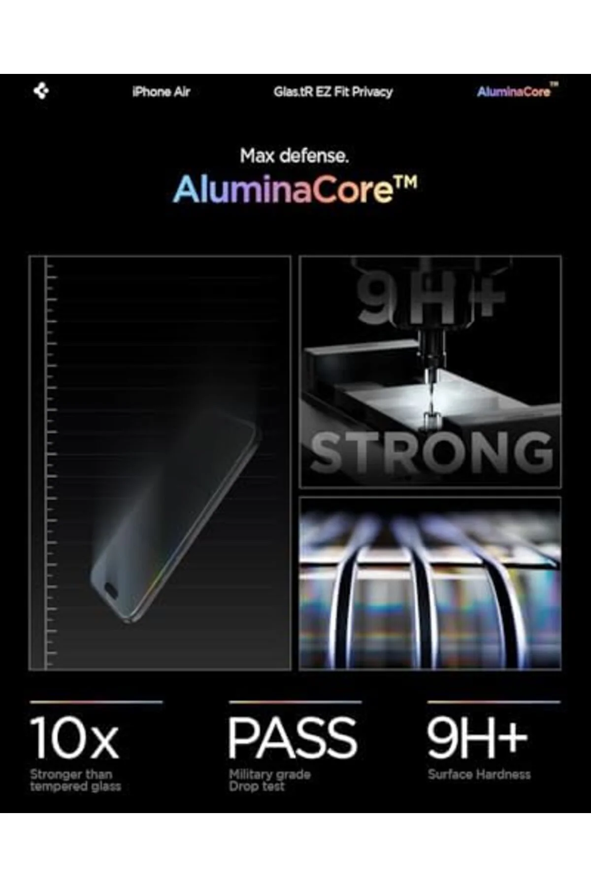 LuxShoping Air ile Uyumlu Hayalet Cam Ekran Koruyucu AluminaCore™