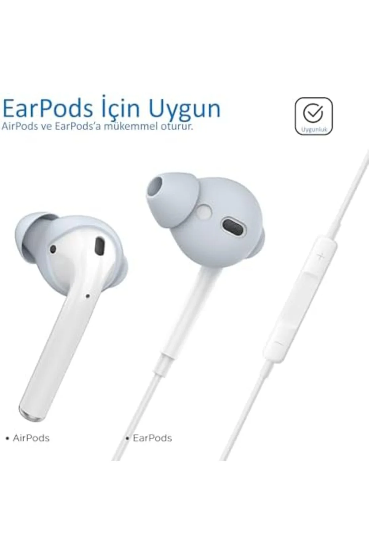 LuxShoping AirPods 1. & 2. Nesil Kulak İçi Kılıf – 3 Çift Small S
