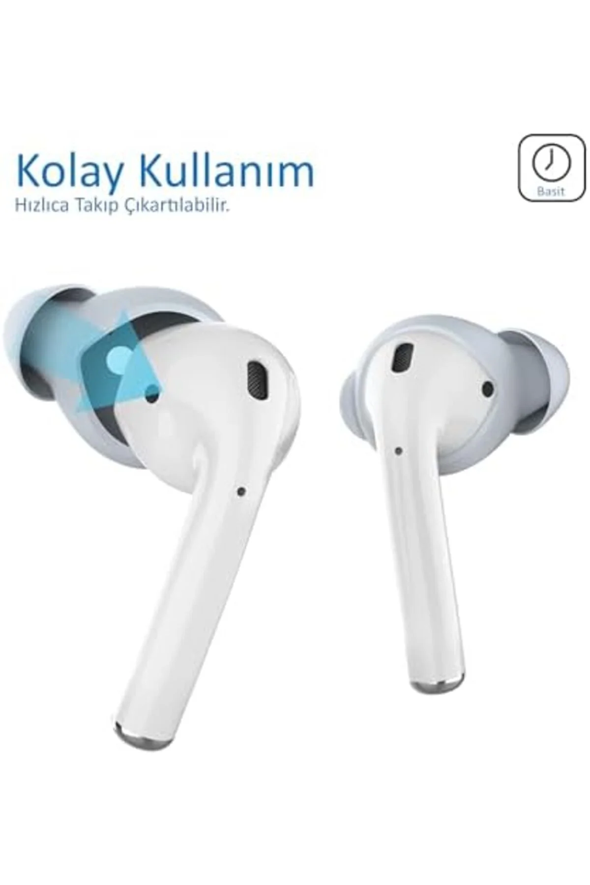 LuxShoping AirPods 1. & 2. Nesil Kulak İçi Kılıf – 3 Çift Small S