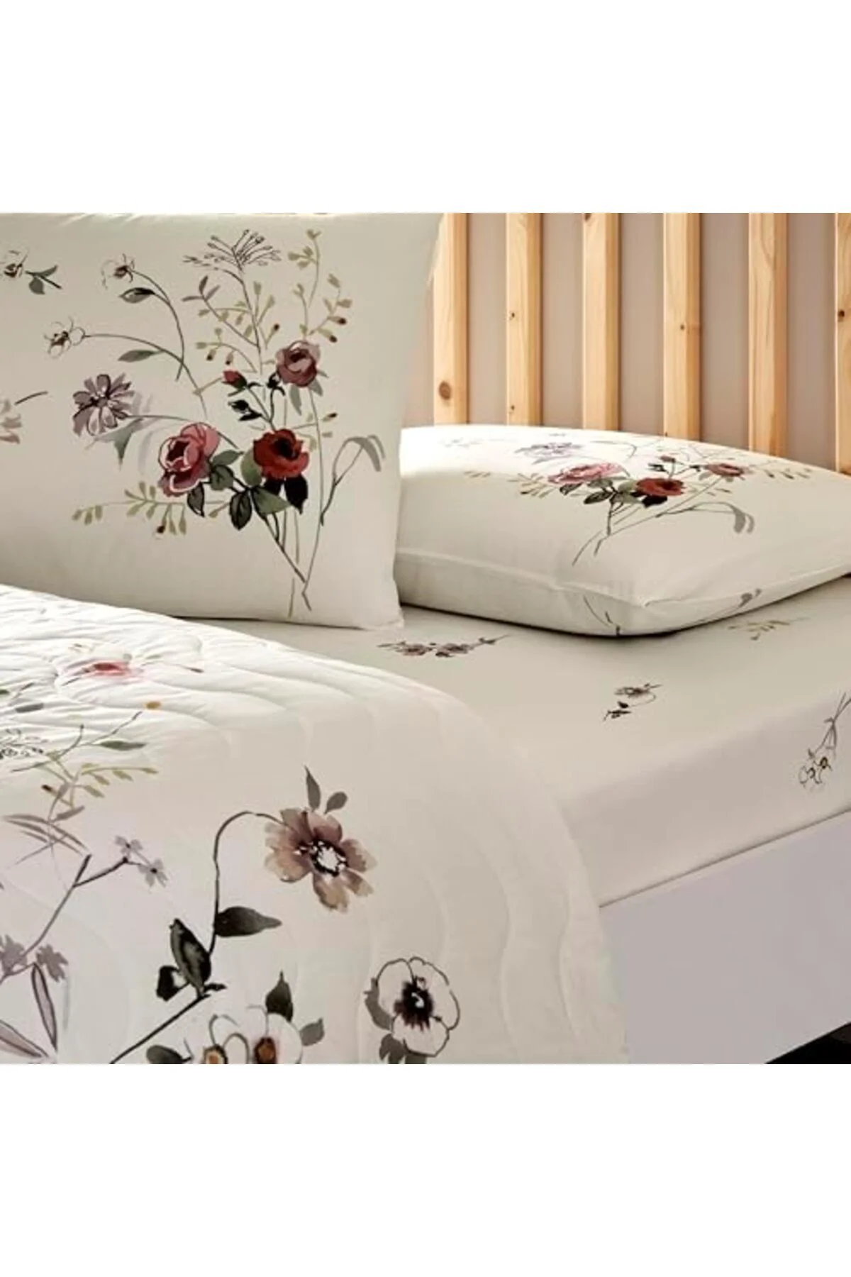 LuxShoping Alina Standart Pamuk Nevresim Takımı, Ekru, Çift Kişil