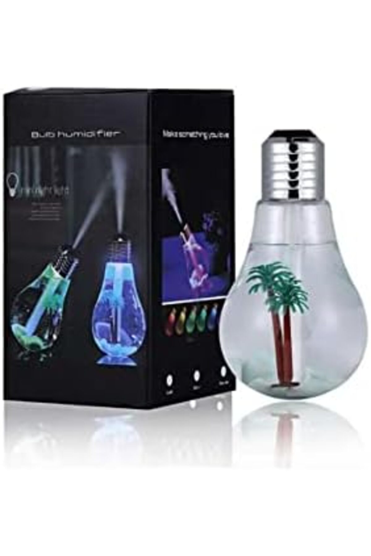 LuxShoping Ampul Şeklinde Led Işıklı Hava Nemlendirici Buhar Maki