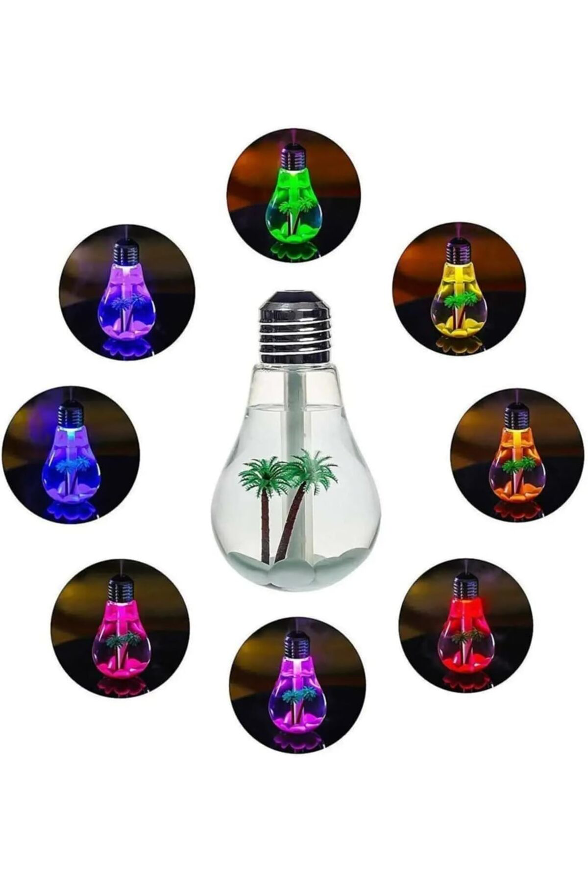 LuxShoping Ampul Şeklinde Led Işıklı Hava Nemlendirici Buhar Maki