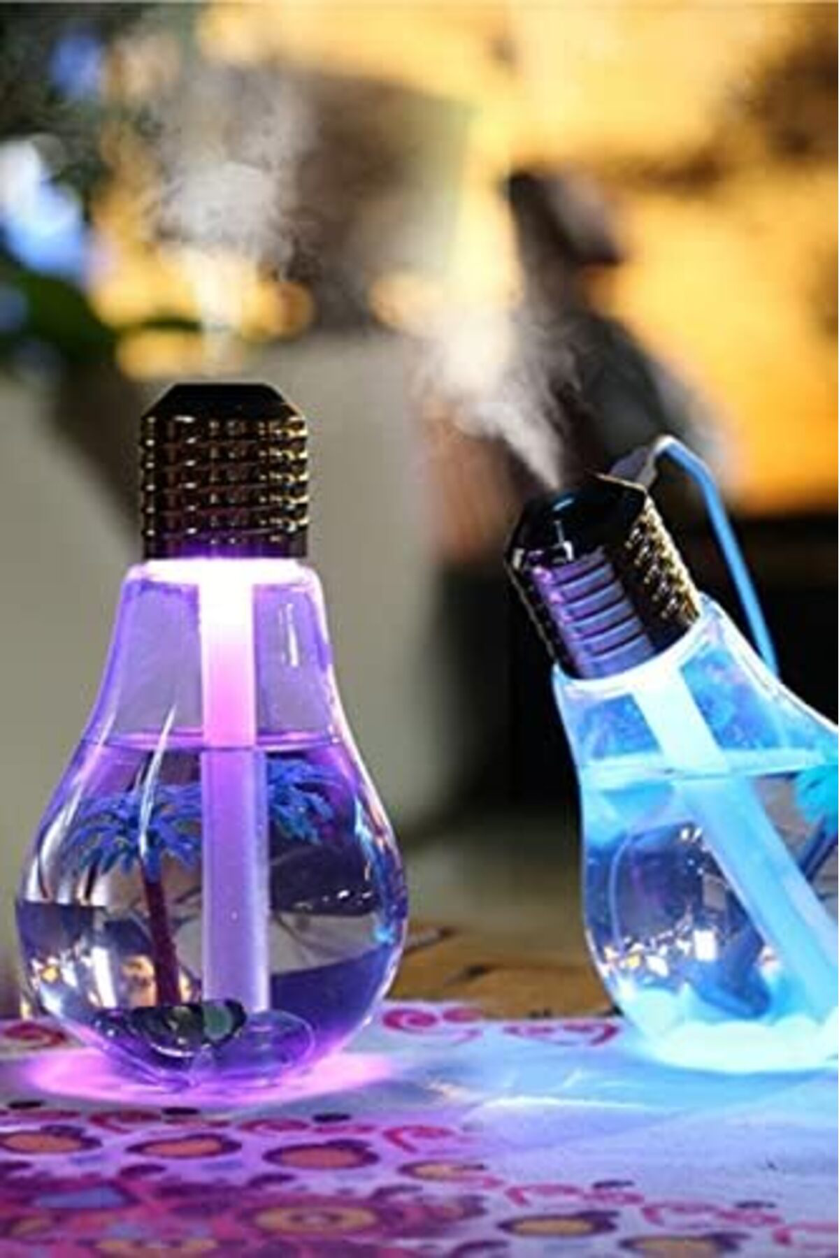 LuxShoping Ampul Şeklinde Led Işıklı Hava Nemlendirici Buhar Maki