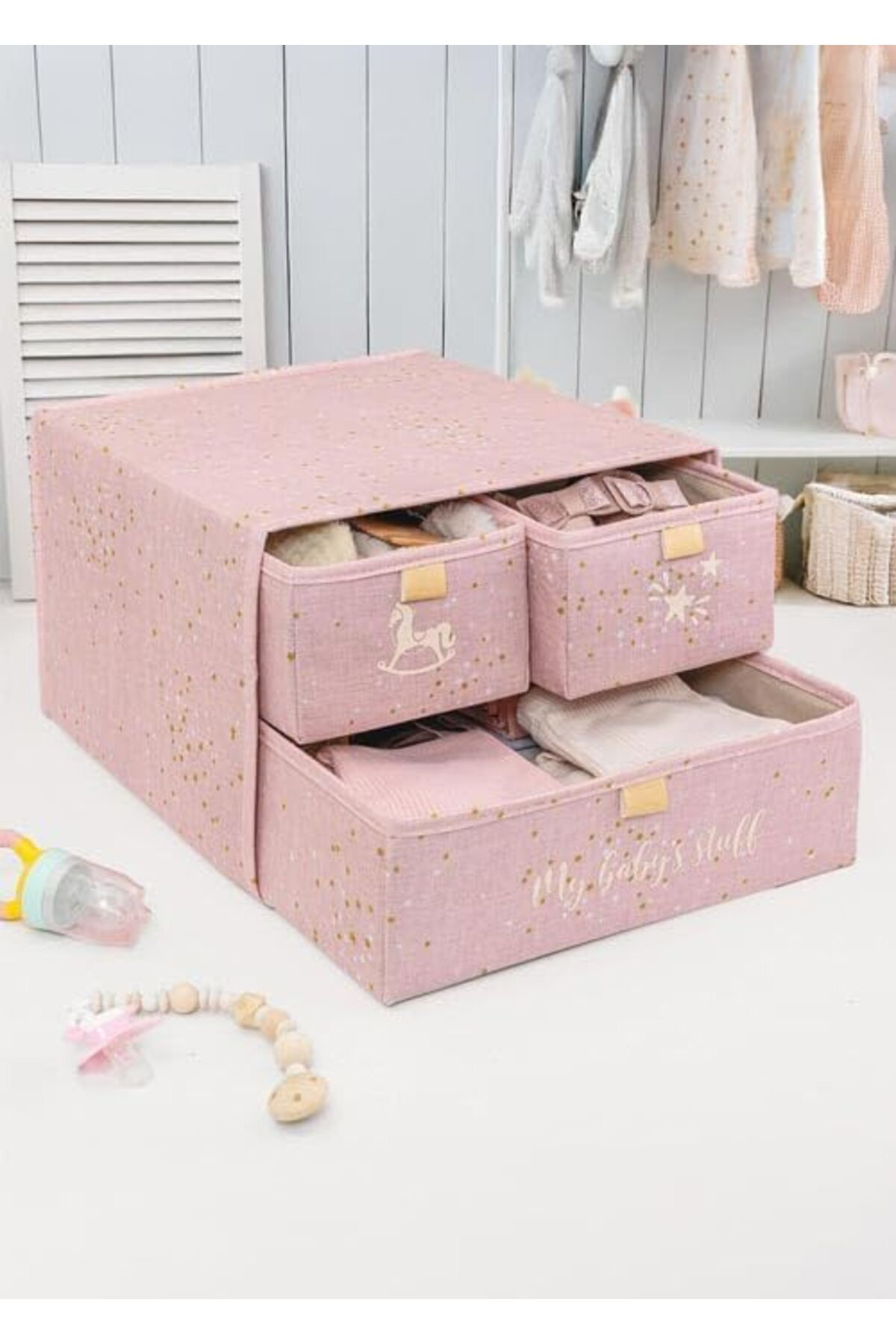 LuxShoping Anne Bebek 3'lü Çekmece Düzenleyici, Bebek Odası Düzen