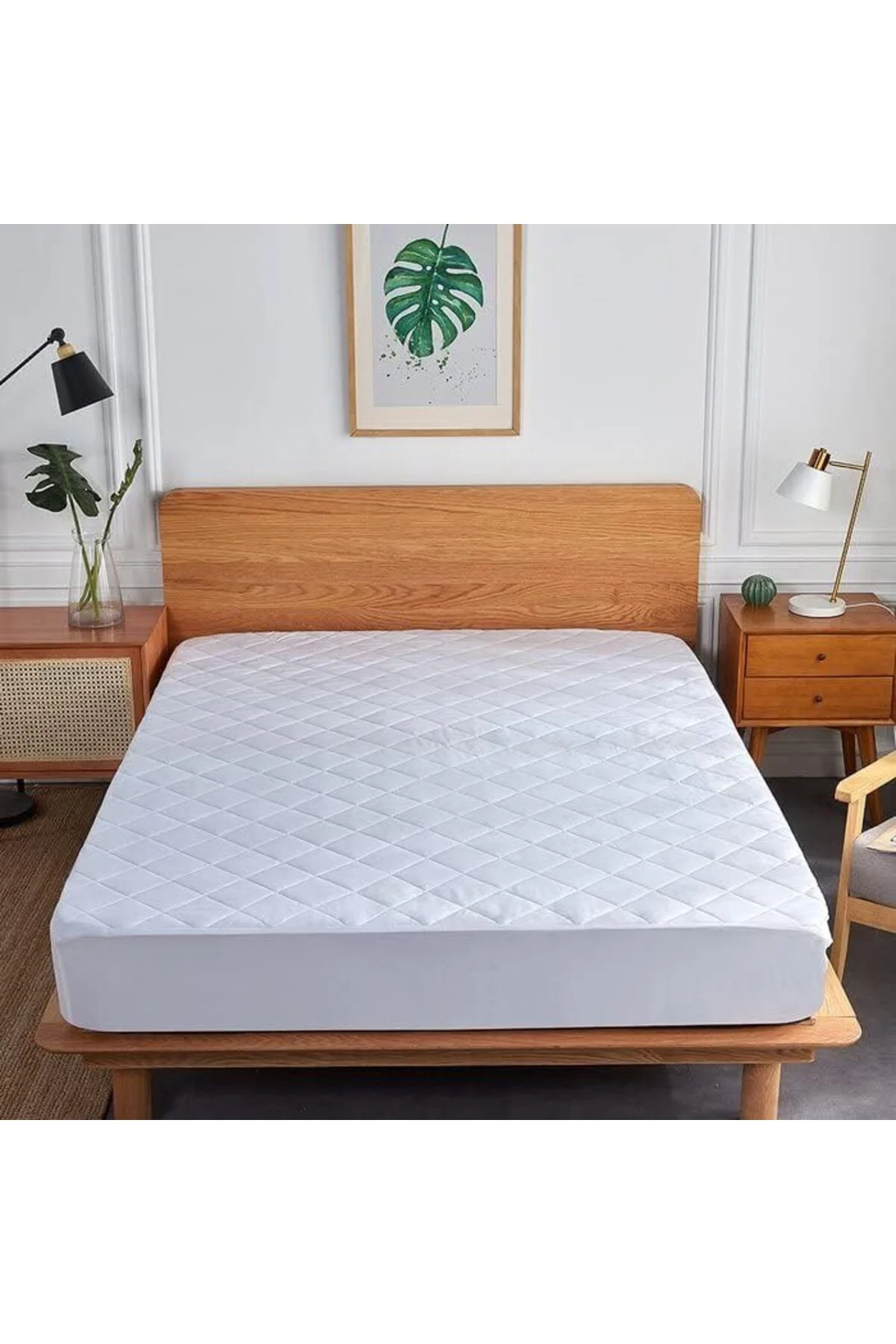 LuxShoping AT9698, Tek Kişilik, Kapitone, Elyaf Dolgulu, Fitted, 