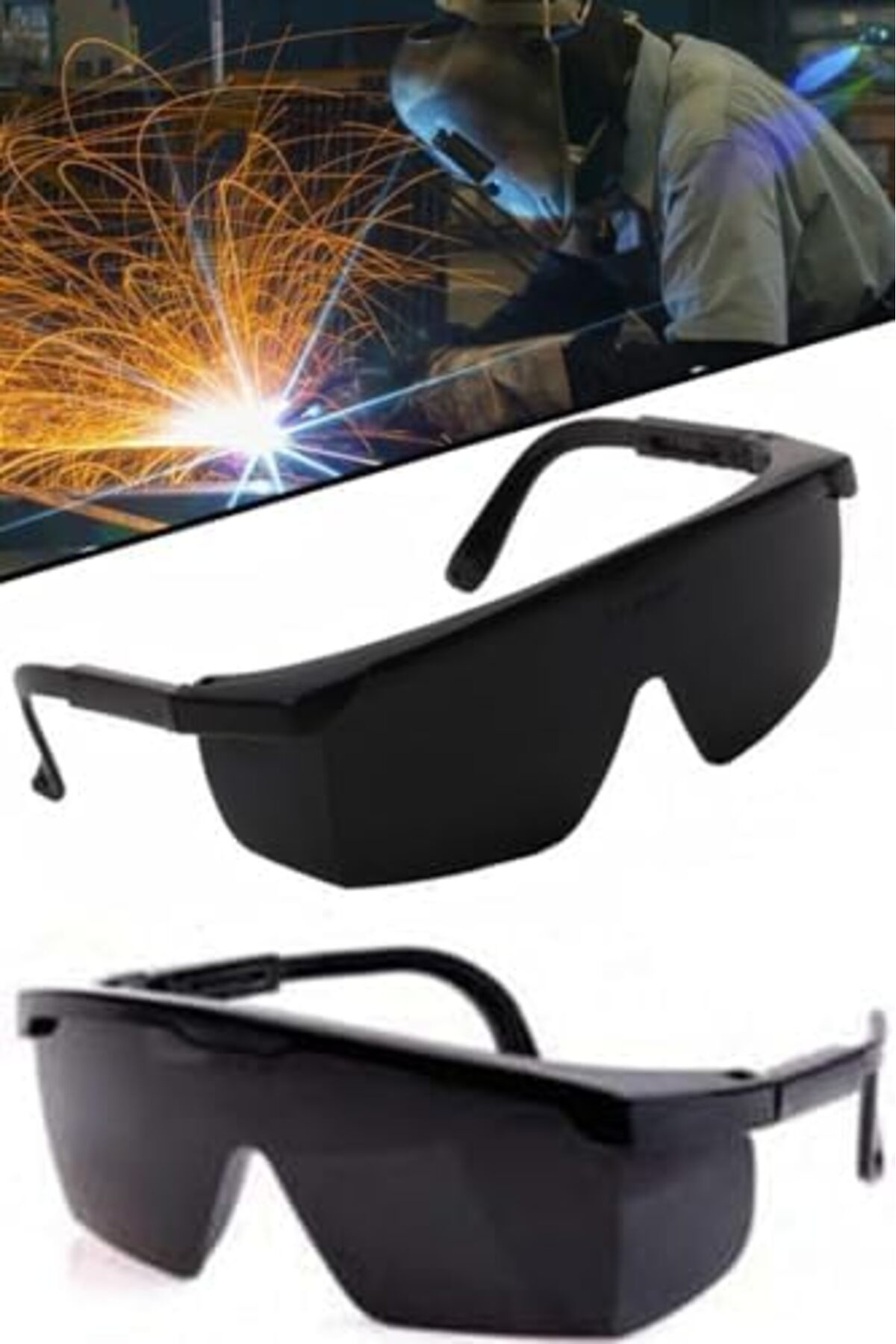 LuxShoping Ayarlı Koruyucu Çapak Alma ve Kaynak Gözlüğü Siyah TS-