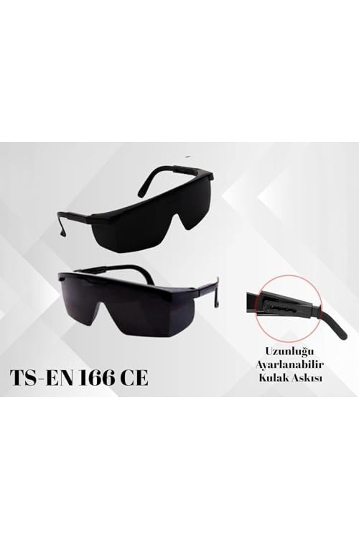 LuxShoping Ayarlı Koruyucu Çapak Alma ve Kaynak Gözlüğü Siyah TS-