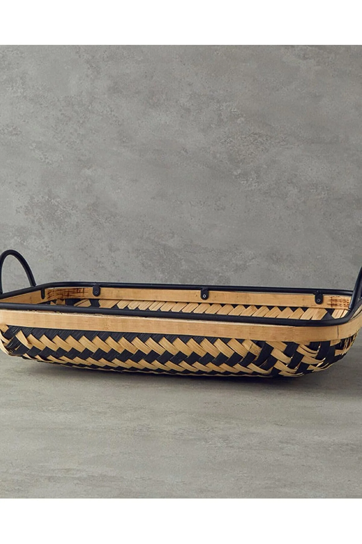 LuxShoping Bamboo Bambu Dekoratif Tepsi Natural-Siyah 1142128