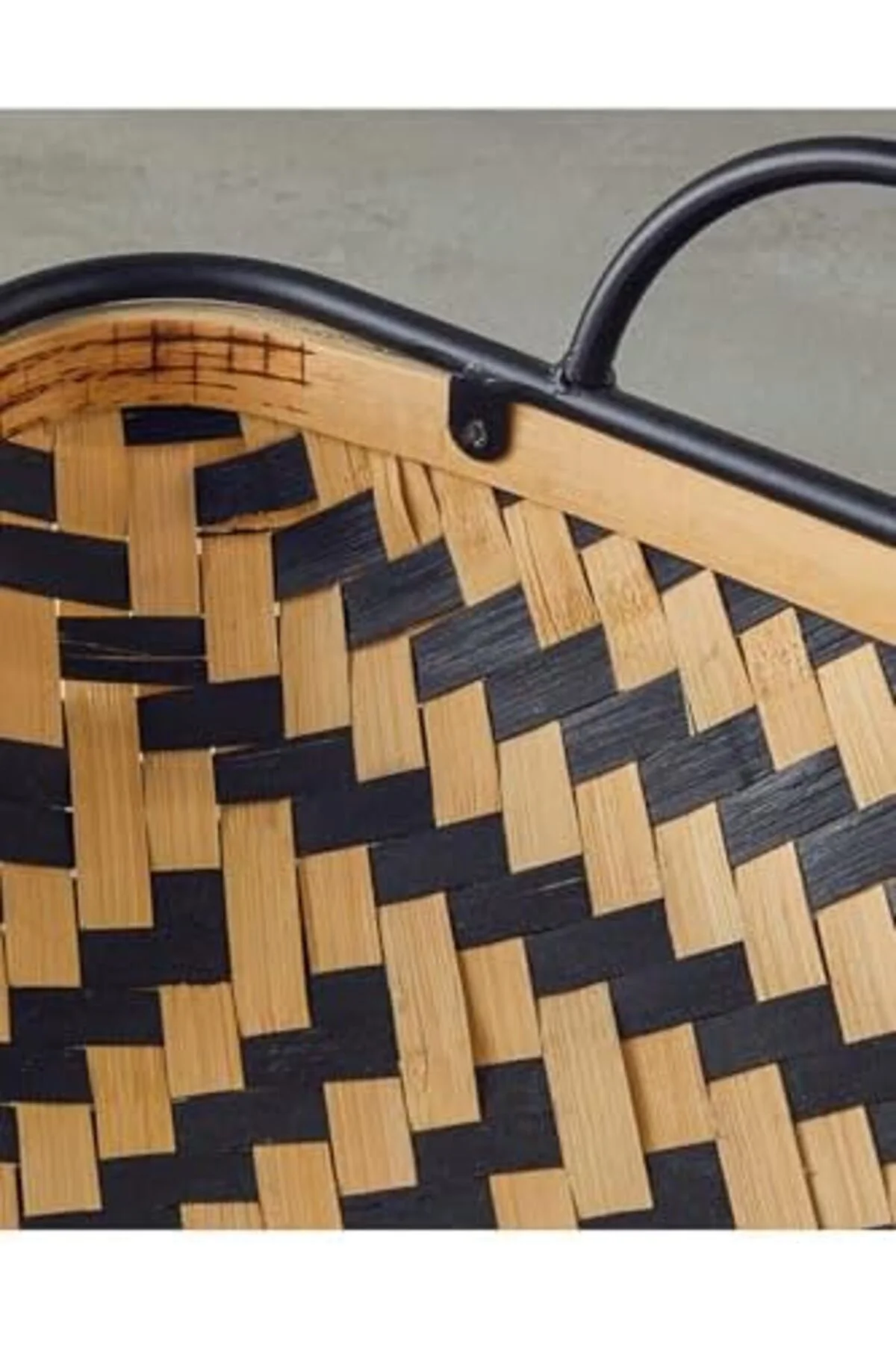 LuxShoping Bamboo Bambu Dekoratif Tepsi Natural-Siyah 1142128