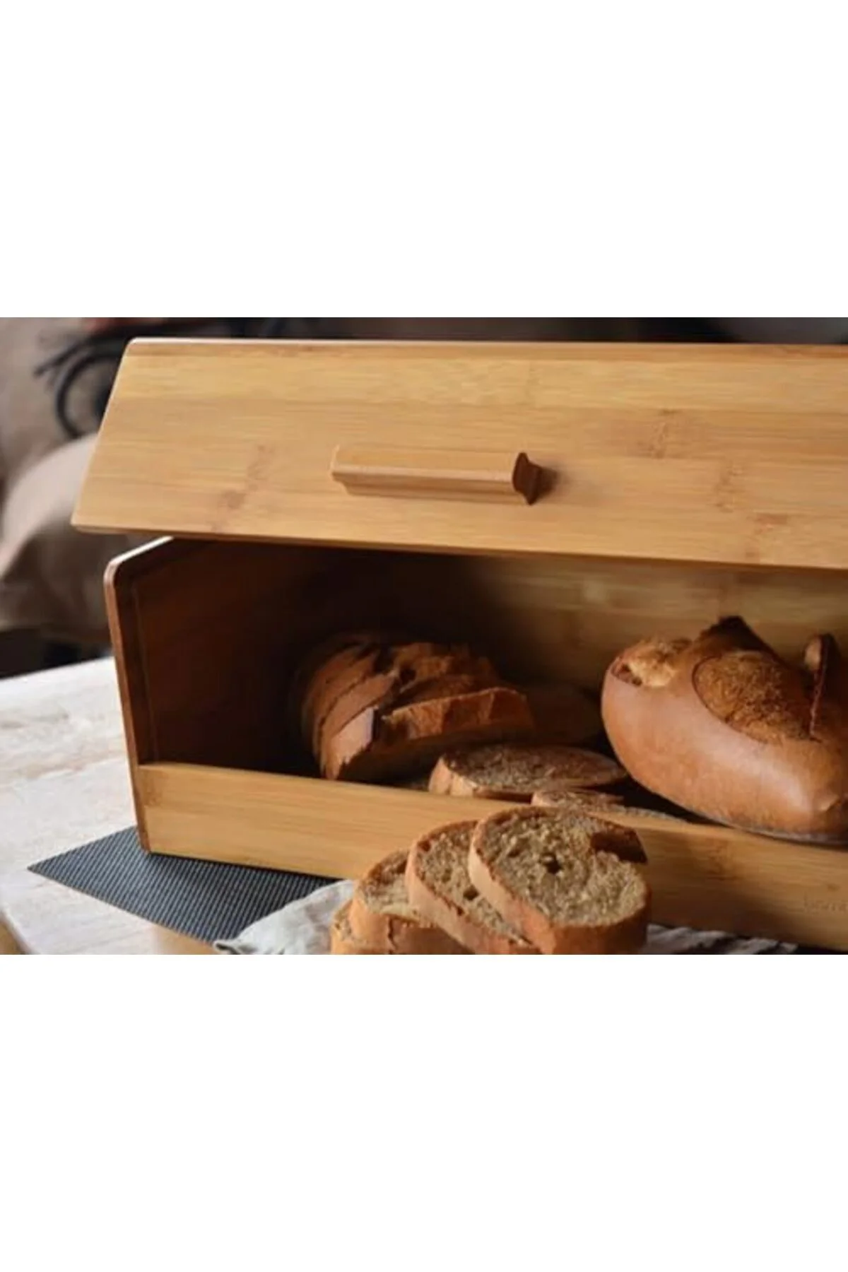 LuxShoping Bambu Ekmek Kutusu Ekmek Dolabı, Ekmek Sepeti Sandığı,