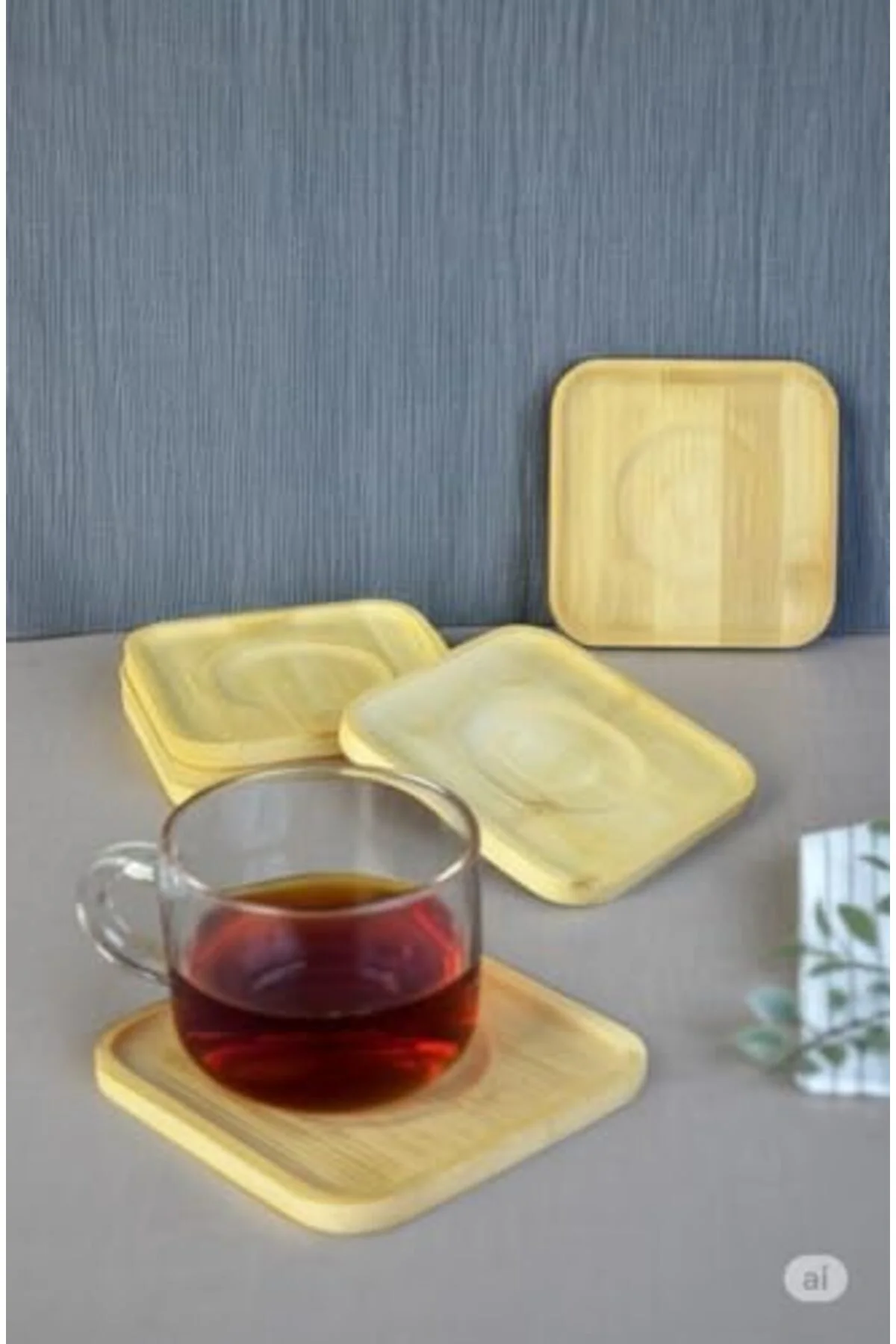LuxShoping Bambu Serisi 10 cm Genişlikte Kare 6'lı Çay Bardağı Al