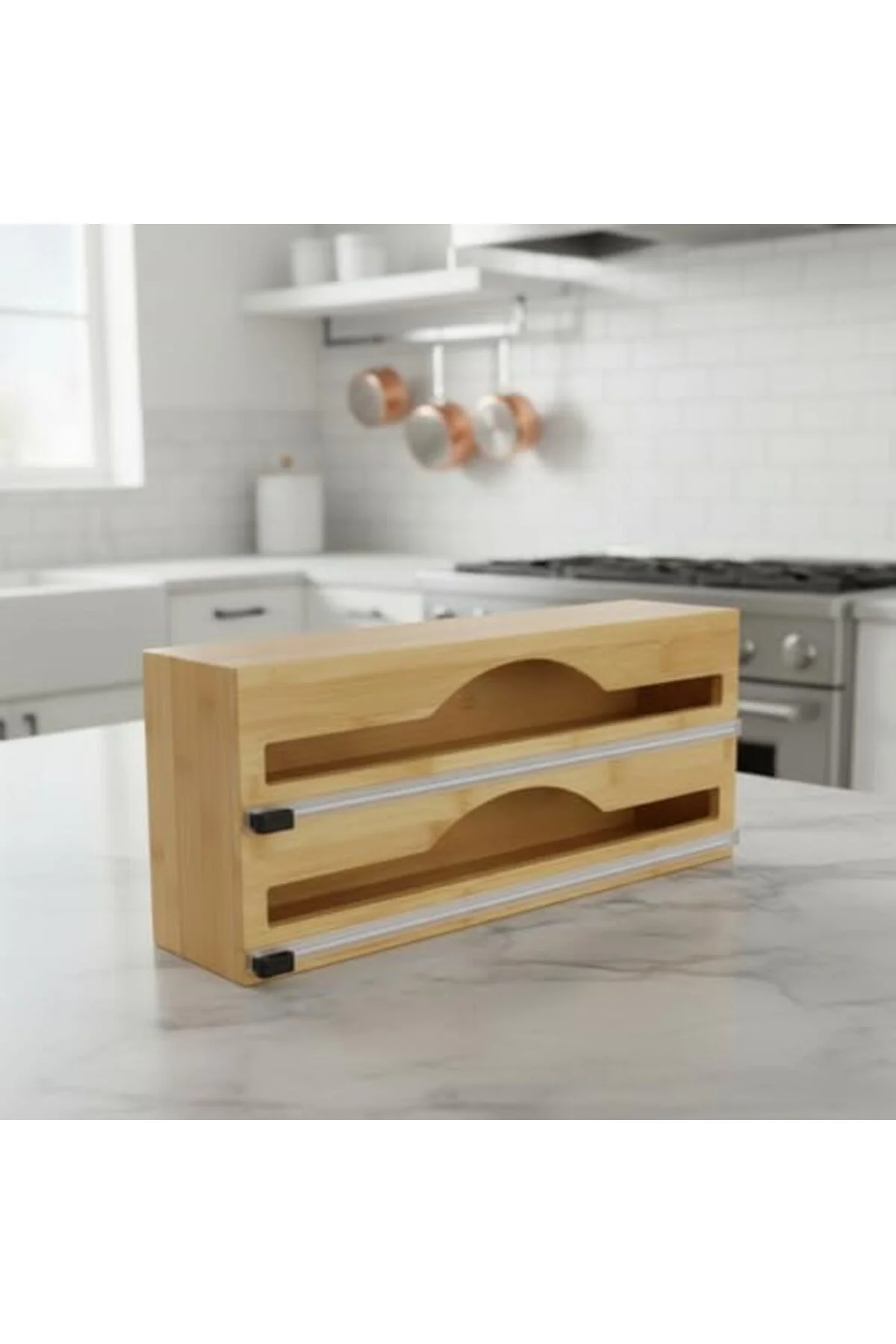 LuxShoping Bambu Streç Film ve Folyo Düzenleyici, Kaydırılabilir 