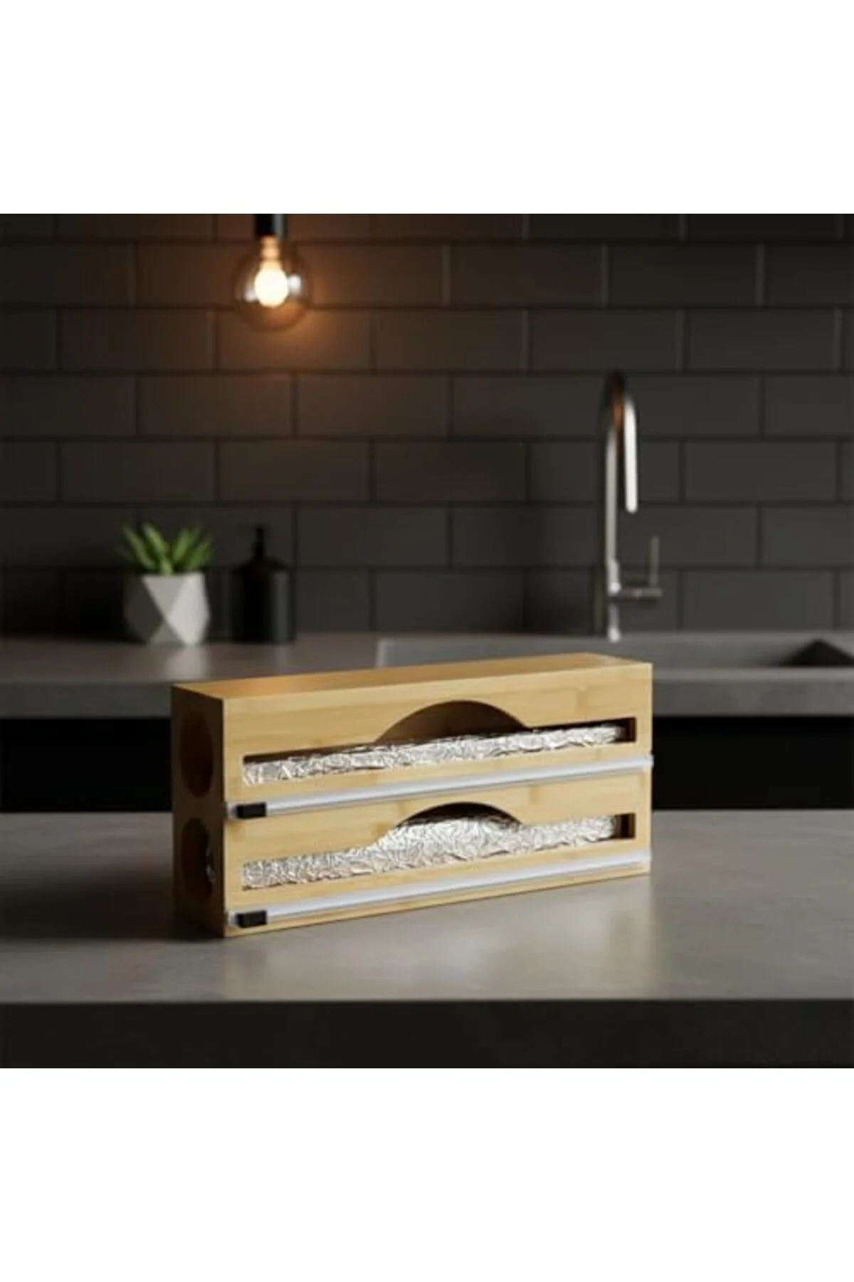 LuxShoping Bambu Streç Film ve Folyo Düzenleyici, Kaydırılabilir 