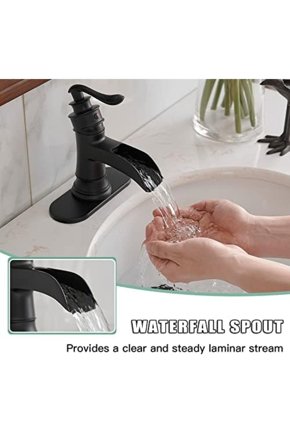 LuxShoping banyo musluk şelale Lavabo Armatürü yağla ovulmuş bron