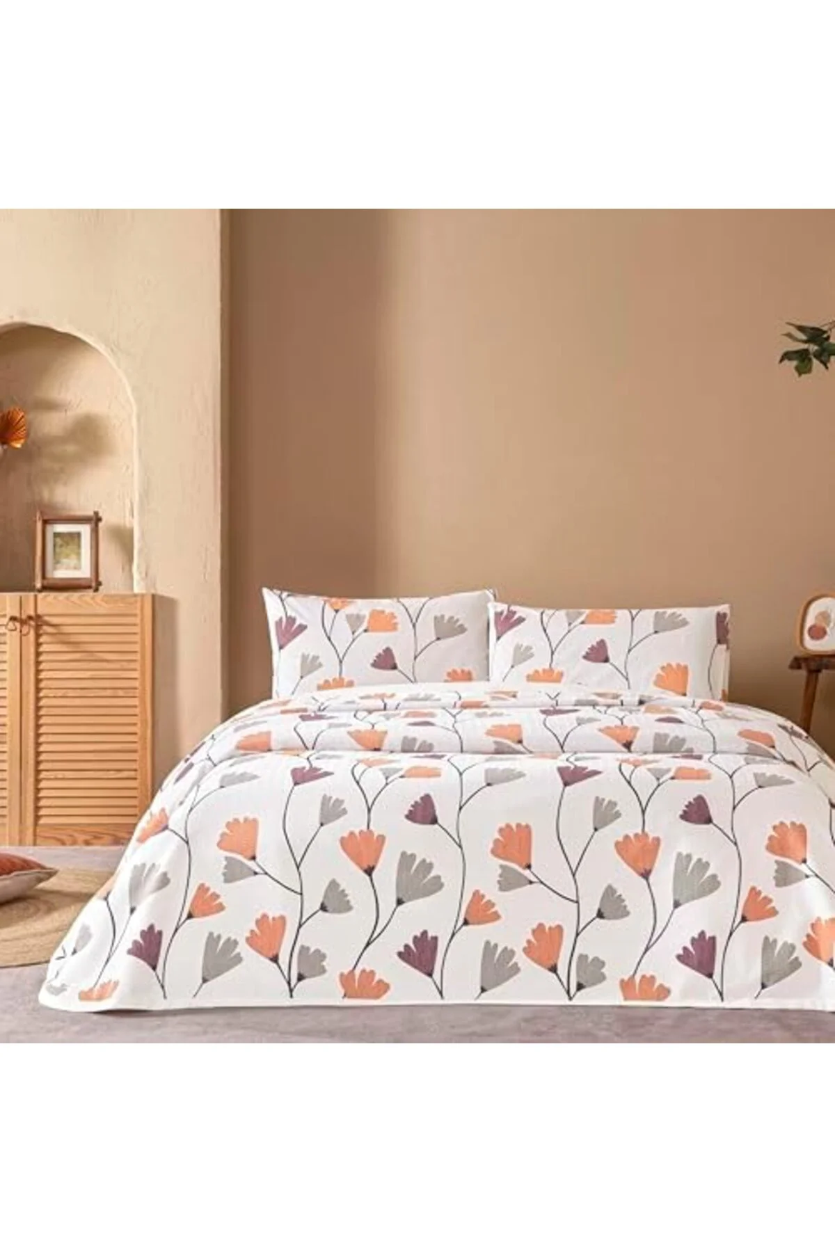 LuxShoping Baskılı Lassie Tek Kişilik Pike Takımı Kahverengi 1142