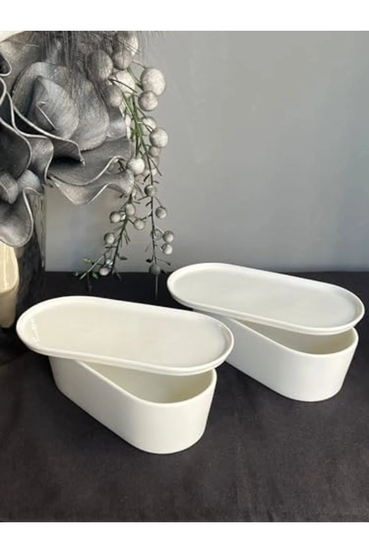 LuxShoping Be Original 20 cm 2'li Oval Kapaklı Fırın & Saklama Ka