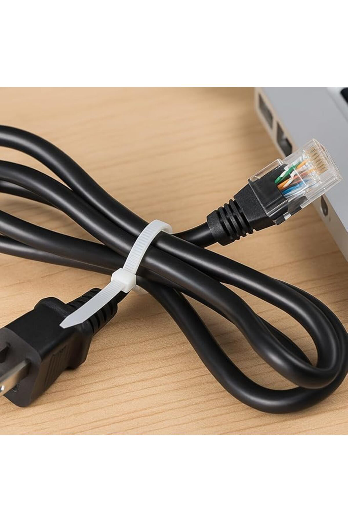 LuxShoping Beyaz Plastik Kablo Bağı 4.8 x 380 mm (100 Adet) – Day