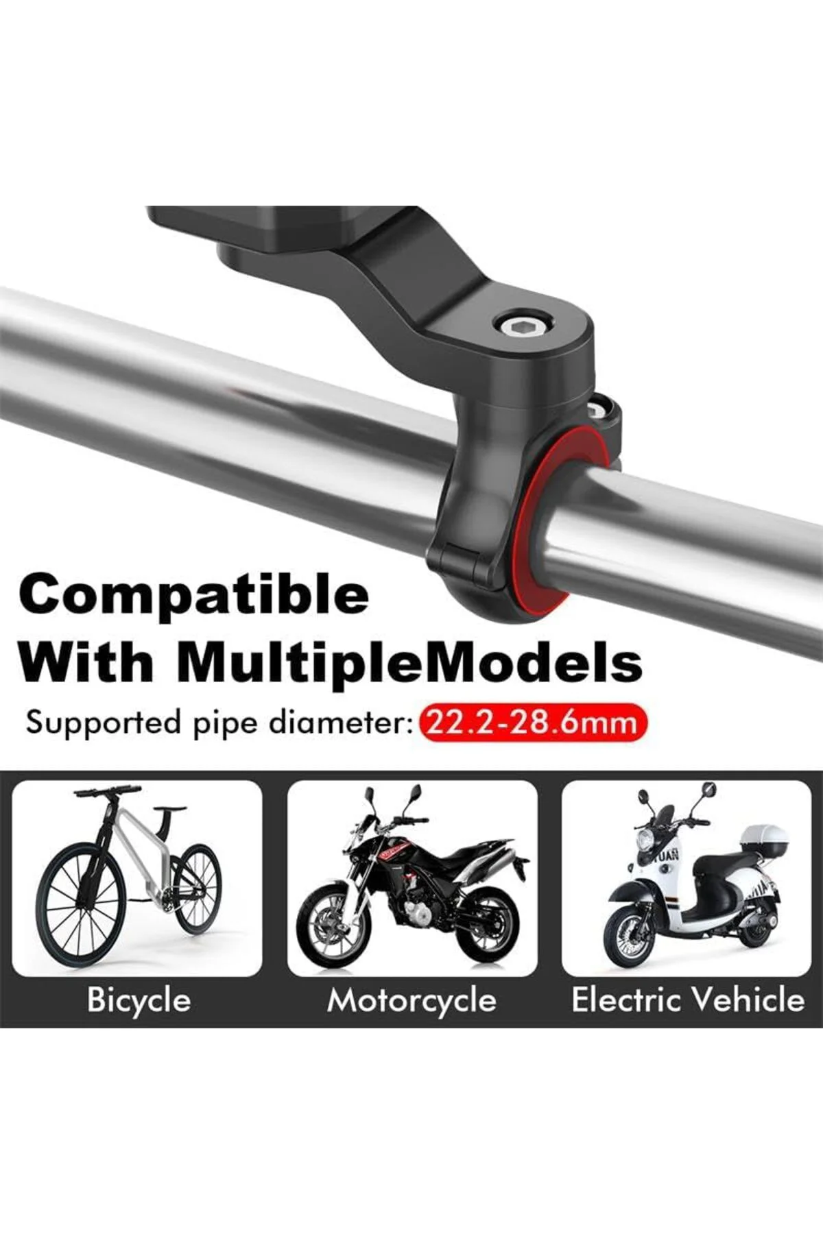 LuxShoping Bisiklet Motosiklet ve Scooter için Gidon Uyumlu Telef