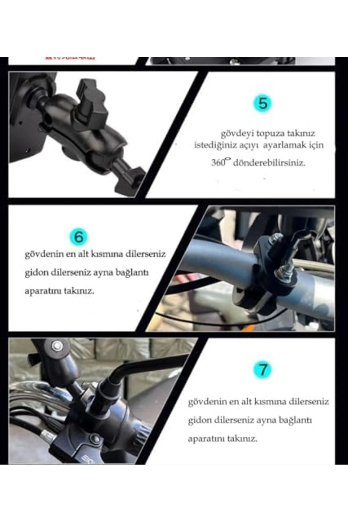 LuxShoping Bisiklet Motosiklet ve Scooter için Gidon Uyumlu Telef