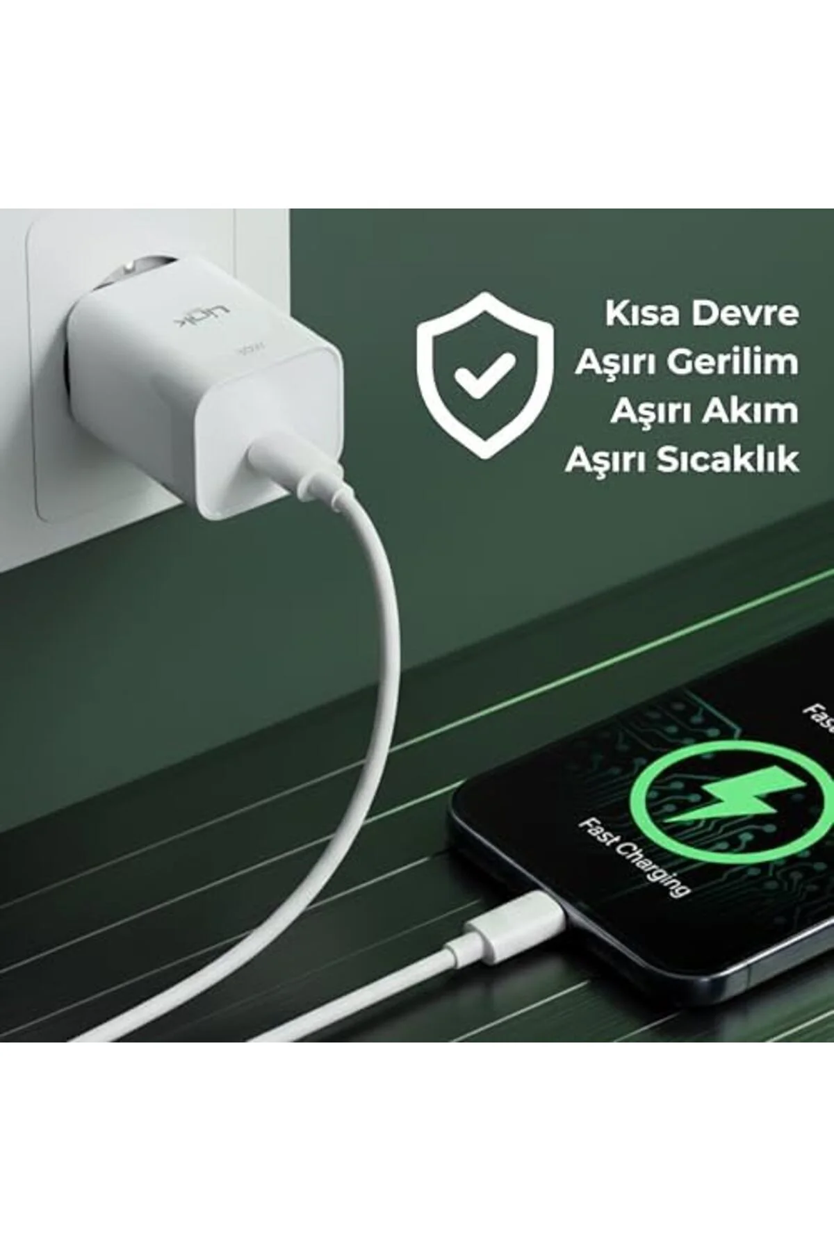 LuxShoping C312 30W PD GaN3 Type-C to Type-C Kablolu Şarj Aleti S
