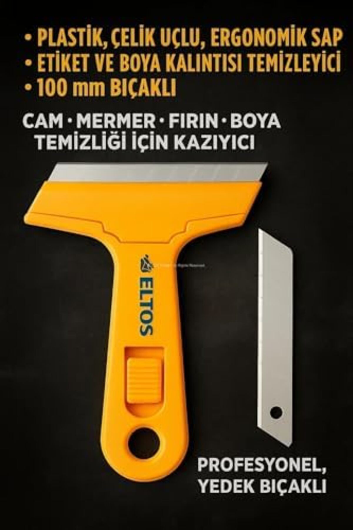 LuxShoping Cam Kazıma Bıçağı, Plastik, Çelik Uçlu, Ergonomik Sap,
