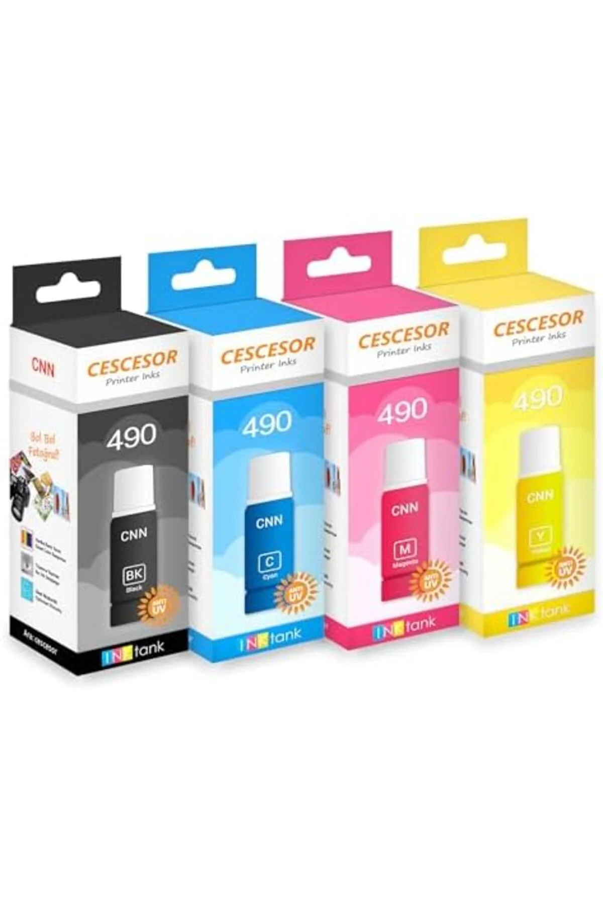 LuxShoping Cescesor GI 490 İçin 4 Renk Mürekkep Seti 1x140 ml 3x7