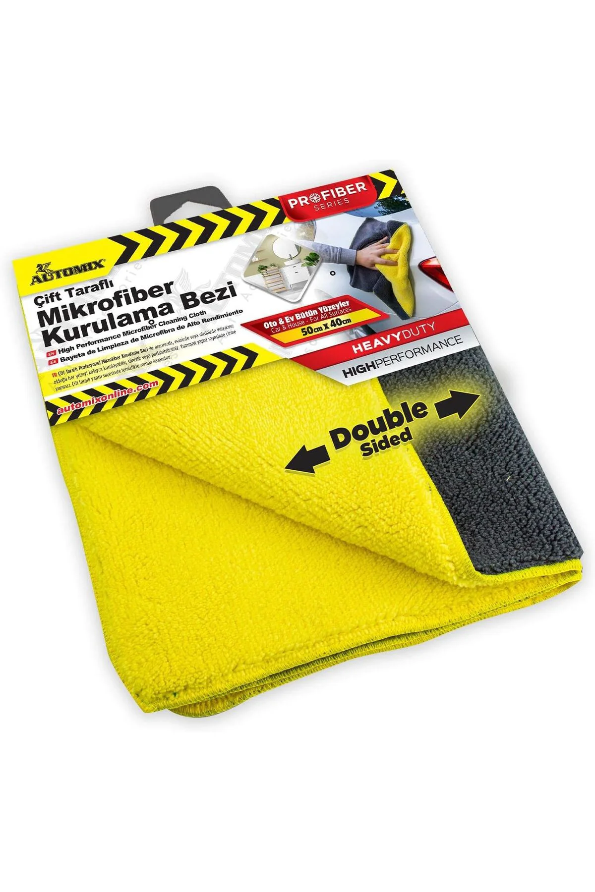LuxShoping Çift Taraflı Profesyonel Mikrofiber Bez 50x40 Cm | Ara