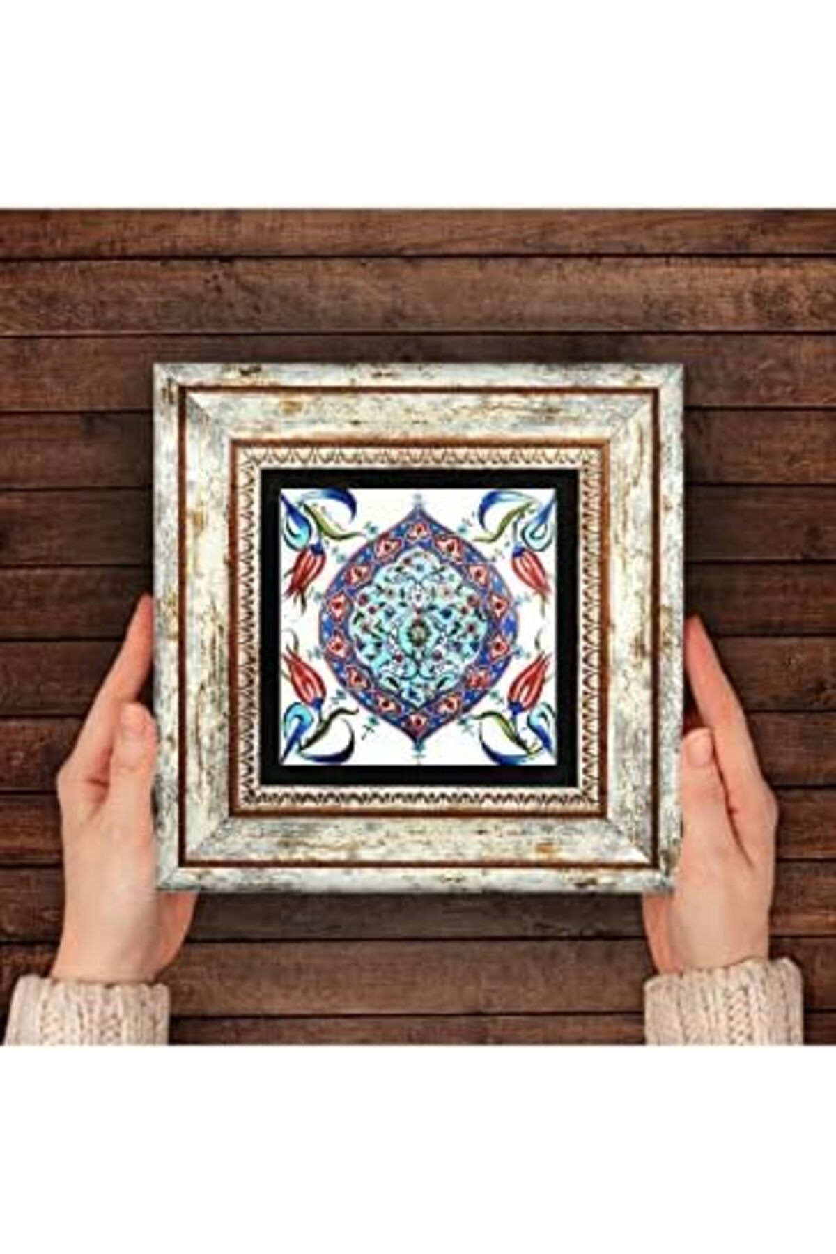 LuxShoping Çini Sanatı Taş Duvar Tablosu - Çerçeveli Taş Tablo - 