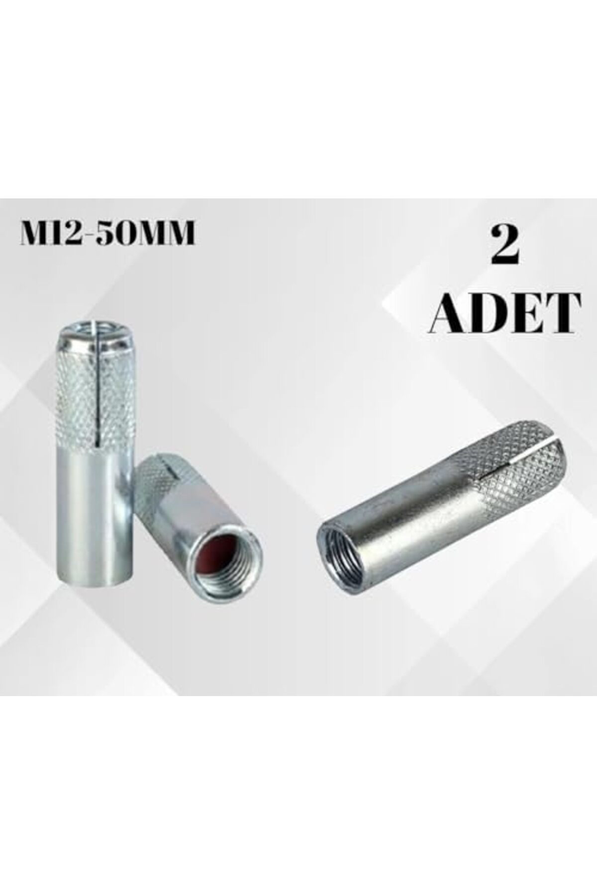 LuxShoping Çinko Kaplama Çelik Dübel M12x50, Çakma Dübel, Duvar M