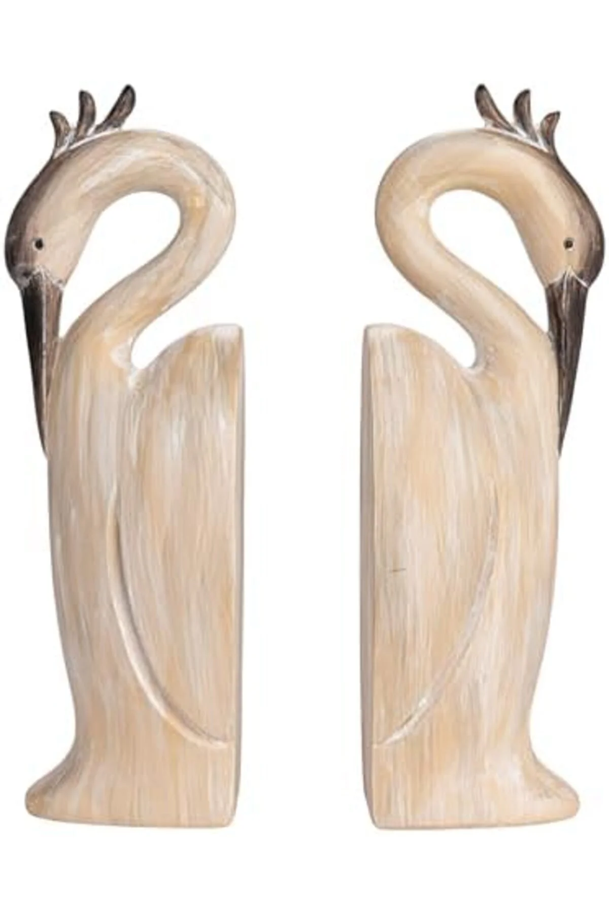 LuxShoping Co-Op Reçine Balıkçıl Kitap Ayrığı, Krem, 2'li Set 114