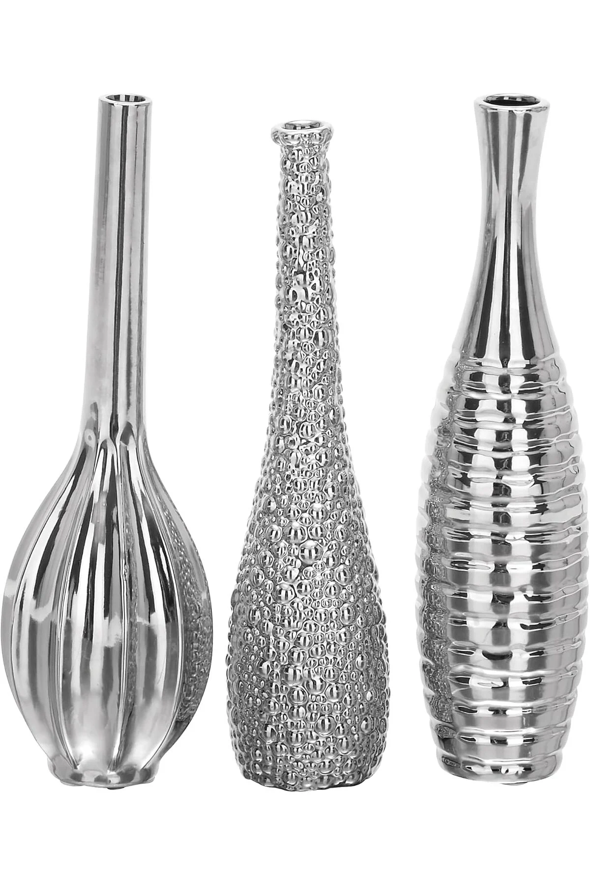 LuxShoping Deco 79 Değişen Desenli Seramik Tomurcuk Vazosu, 3'lü 