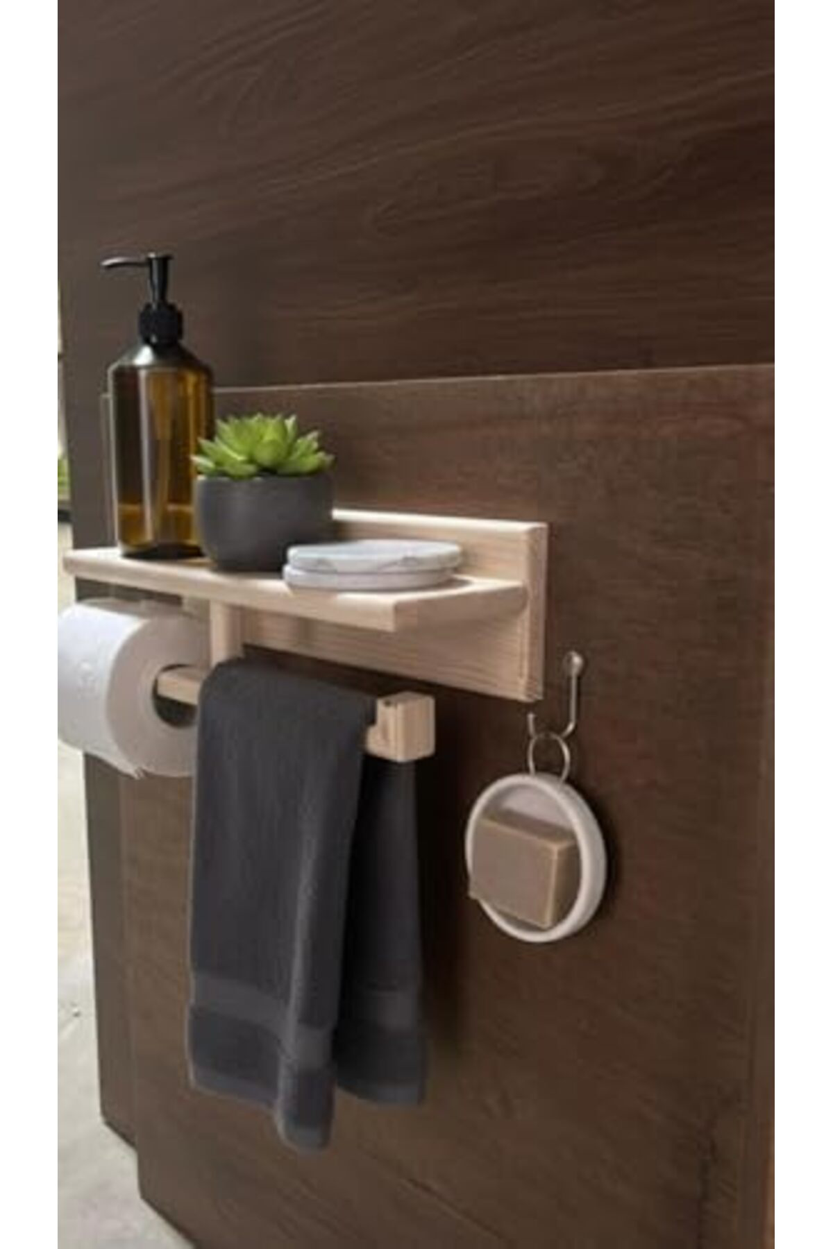 LuxShoping dekorasyon ahşap sabunluk ve tuvalet kağıtlığı 1142128