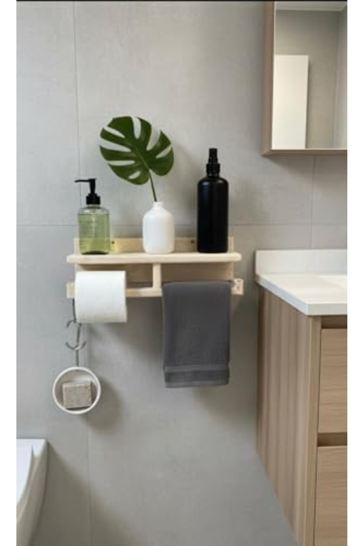 LuxShoping dekorasyon ahşap sabunluk ve tuvalet kağıtlığı 1142128