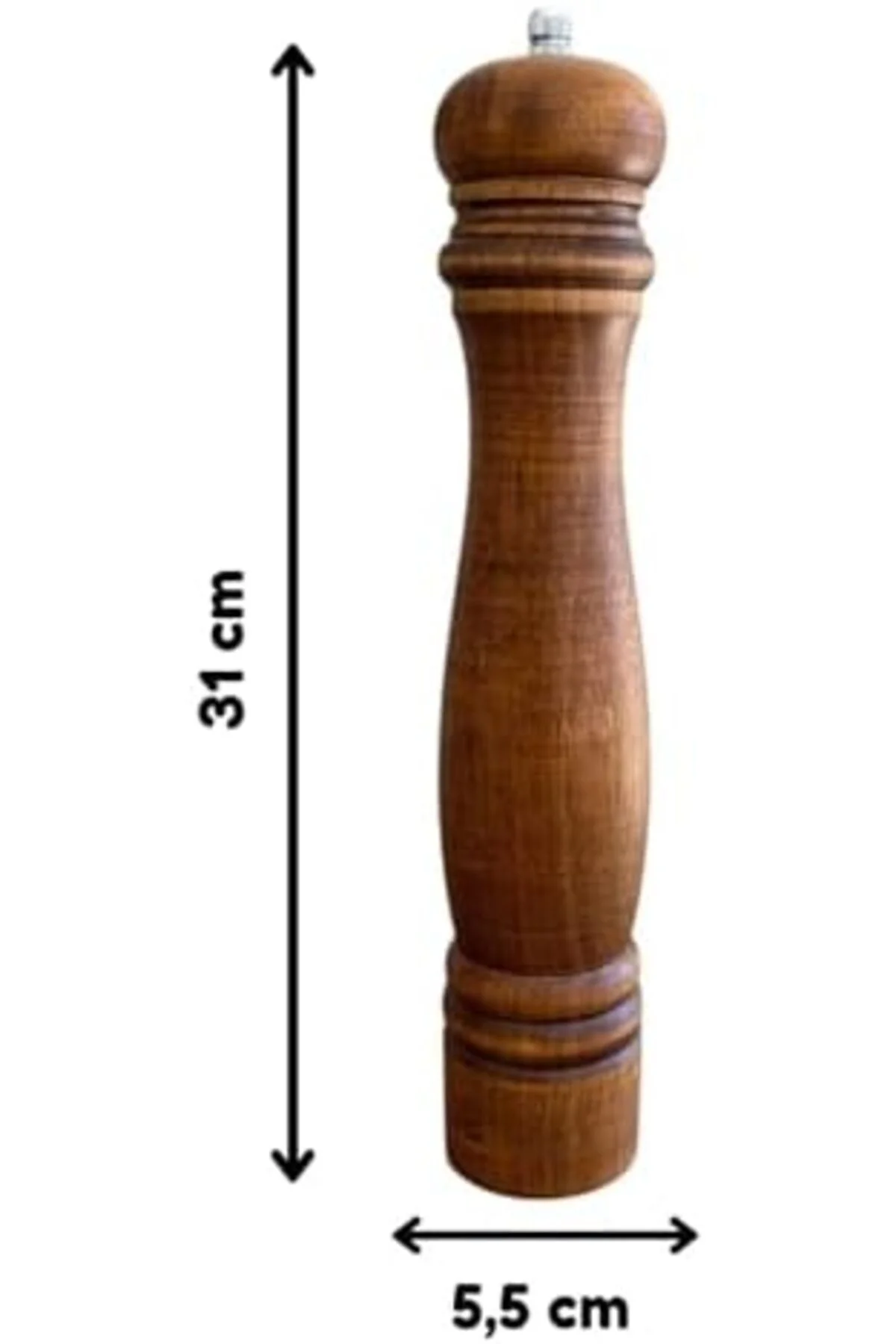 LuxShoping Doğal Ahşap Öğütücü Seramik Bıçaklı Baharat Ve Tuz Değ