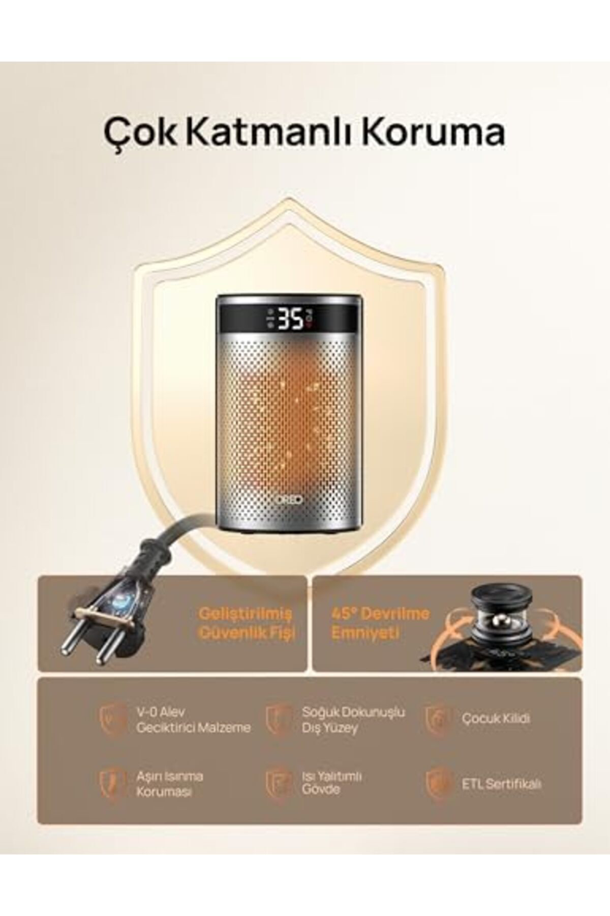 LuxShoping DREO Atom 416 Seramik Isıtıcı – 1500W, 2sn Hızlı Isıtm