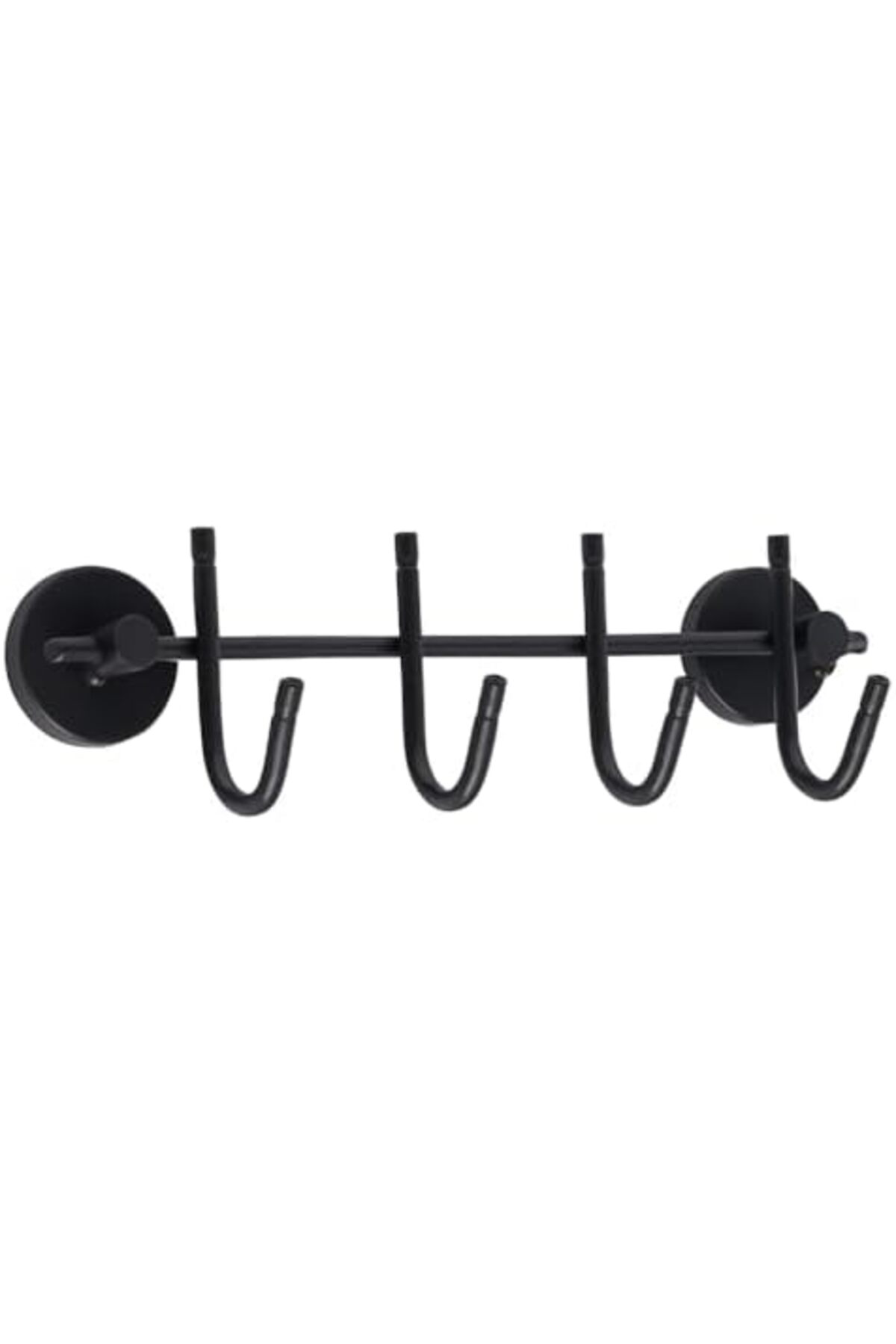 LuxShoping Duvar Montajlı 4 Kancalı Metal Askılık, Siyah 1142128