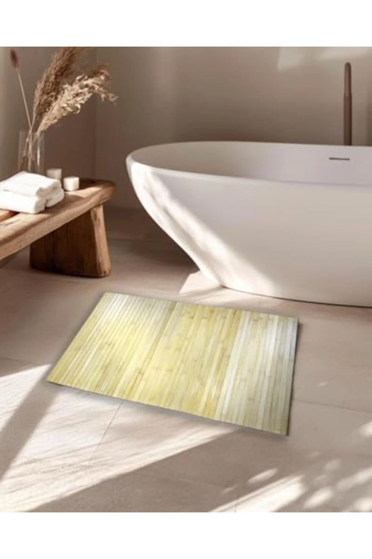 LuxShoping Eko Serisi 50x80 cm Doğal Bambu Banyo Paspası 1142128