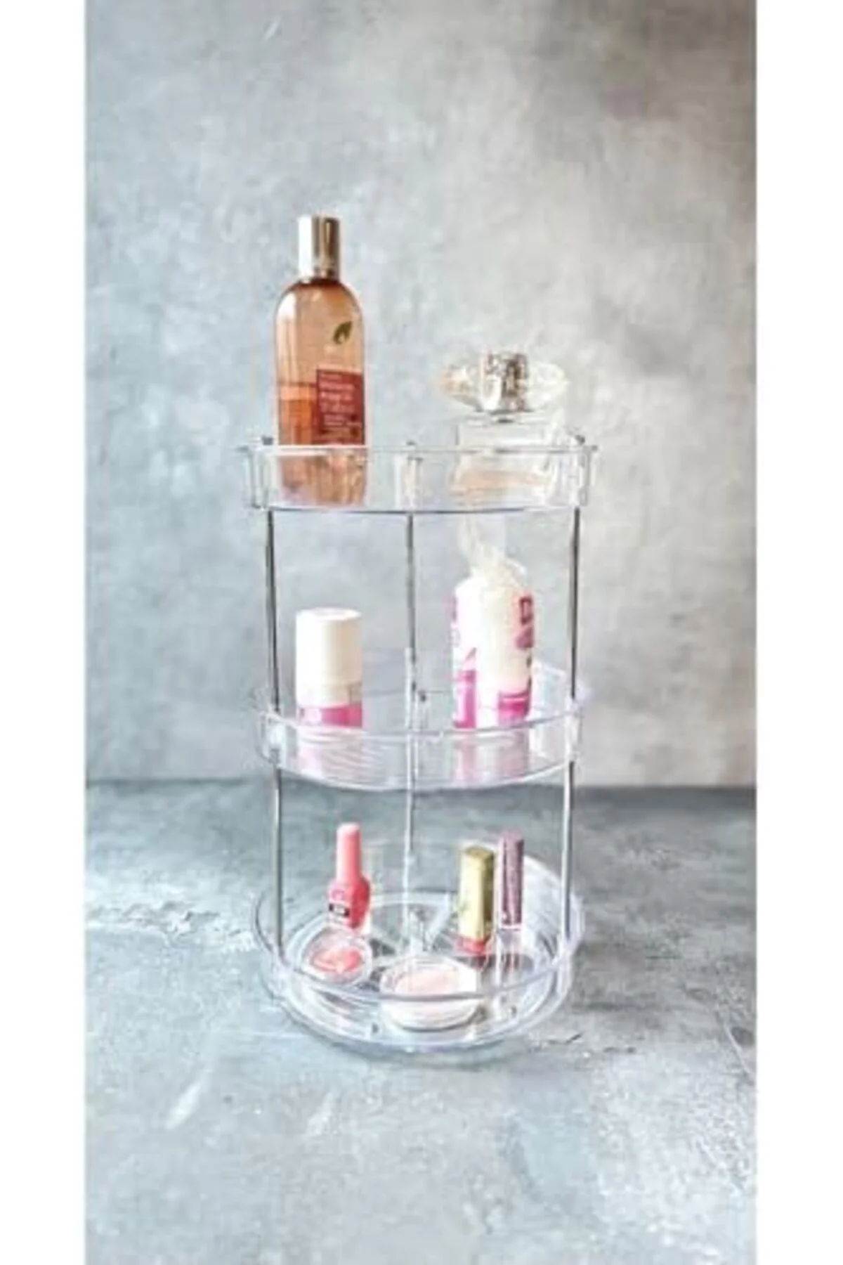 LuxShoping Elpida Üç Katlı Döner Raf Banyo Mutfak Makyaj Düzenley