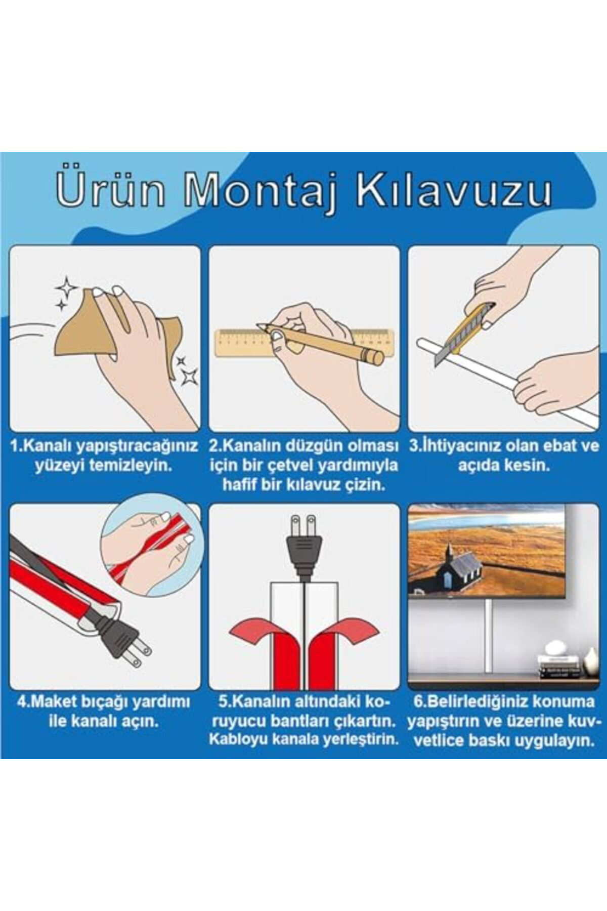 LuxShoping Esnek Kablo Kanalı Şeritli Gri/GT-KK10 1142128