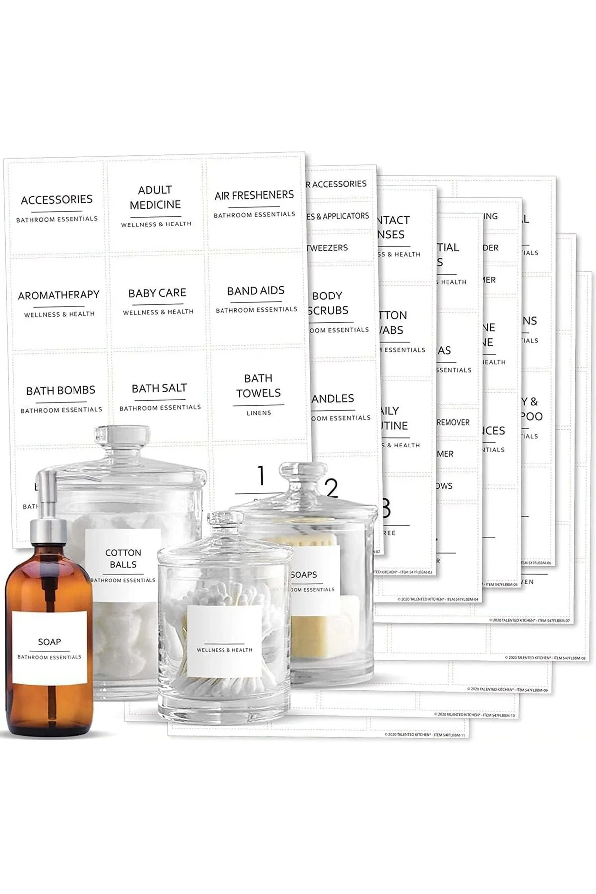 LuxShoping Ev Organizasyon Etiketi - 144 Parça Minimalist Banyo v