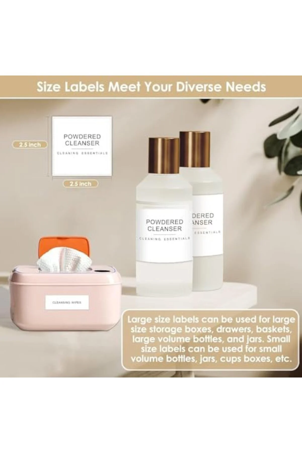 LuxShoping Ev Organizasyon Etiketi - 144 Parça Minimalist Banyo v