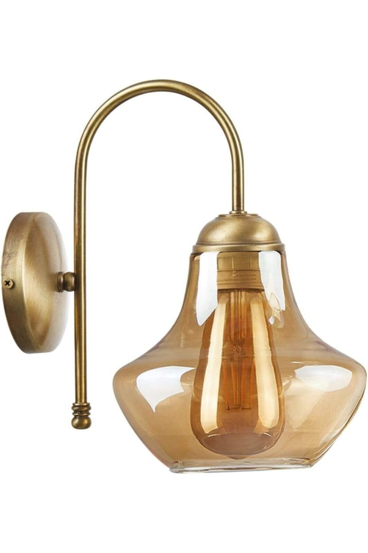 LuxShoping Fer Avize Fora Retro Rustik Eskitme Bal Camlı Duvar Ap