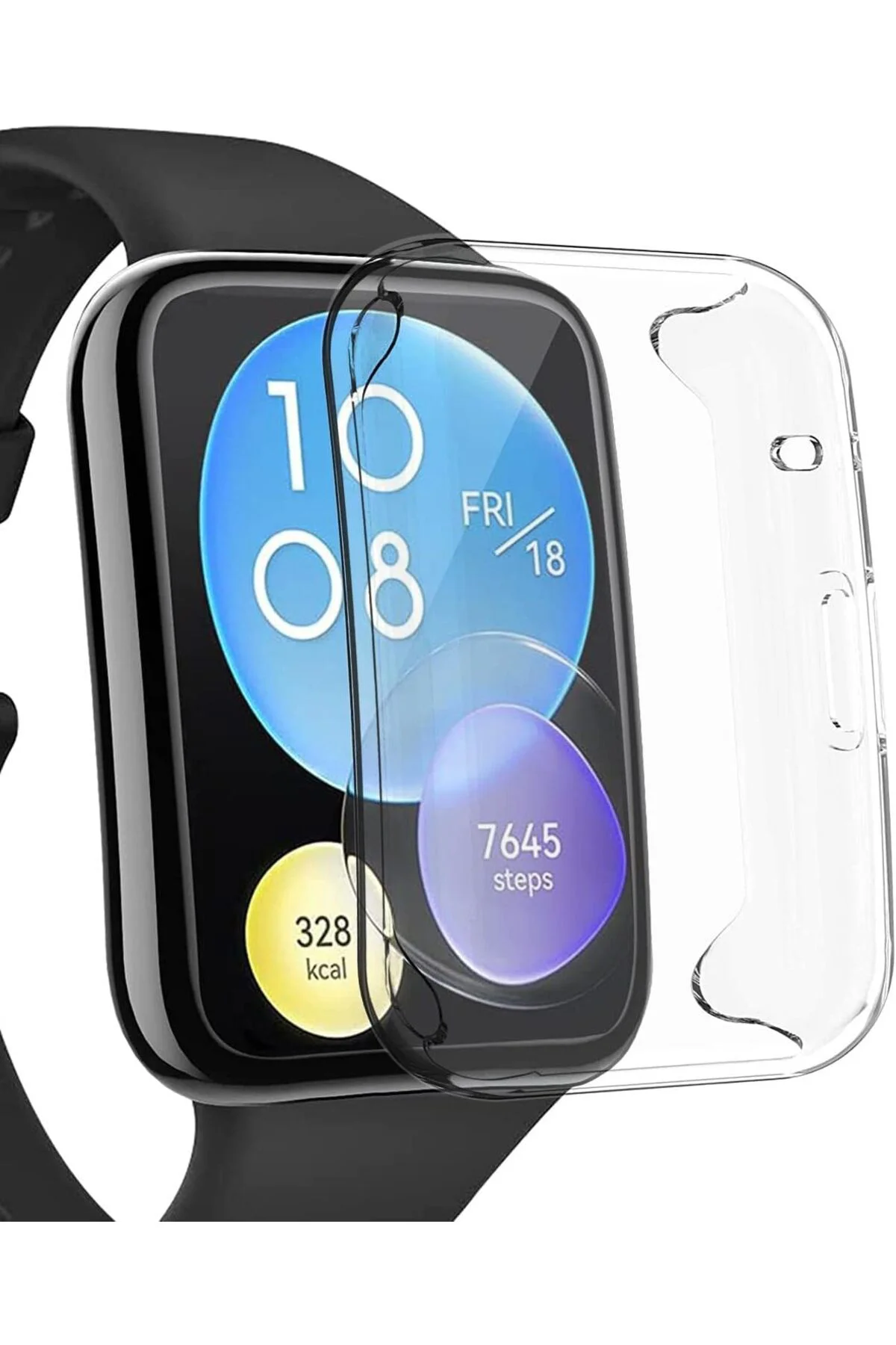 LuxShoping Fit 2 için Kılıf 360 Full Round Soft Silicone Şeffaf [