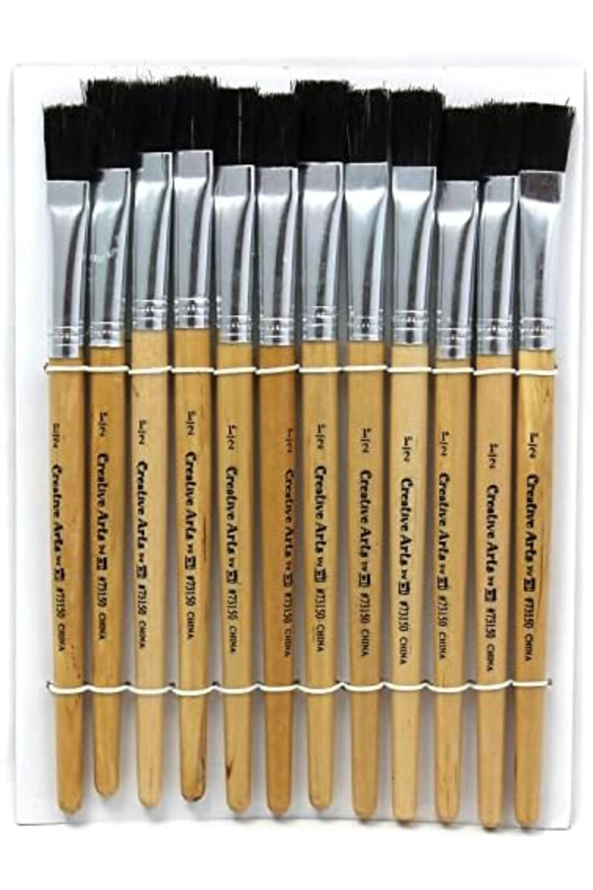 LuxShoping Flat Tip Easel Paint Brushes, Short Stubby Handle, 0.5