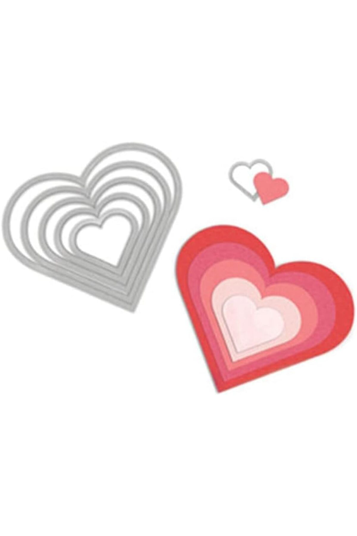 LuxShoping Framelits 6'lı Kalp Kesim Kalıbı Seti - 2.2cm ile 11.4 LuxShoping Framelits 6'lı Kalp Kesim Kalıbı Seti - 2.2cm ile 11.4