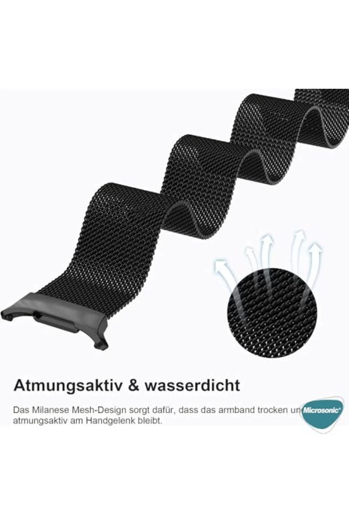 LuxShoping Galaxy 8 40mm Milanese Loop için Kordon Siyah 1142128