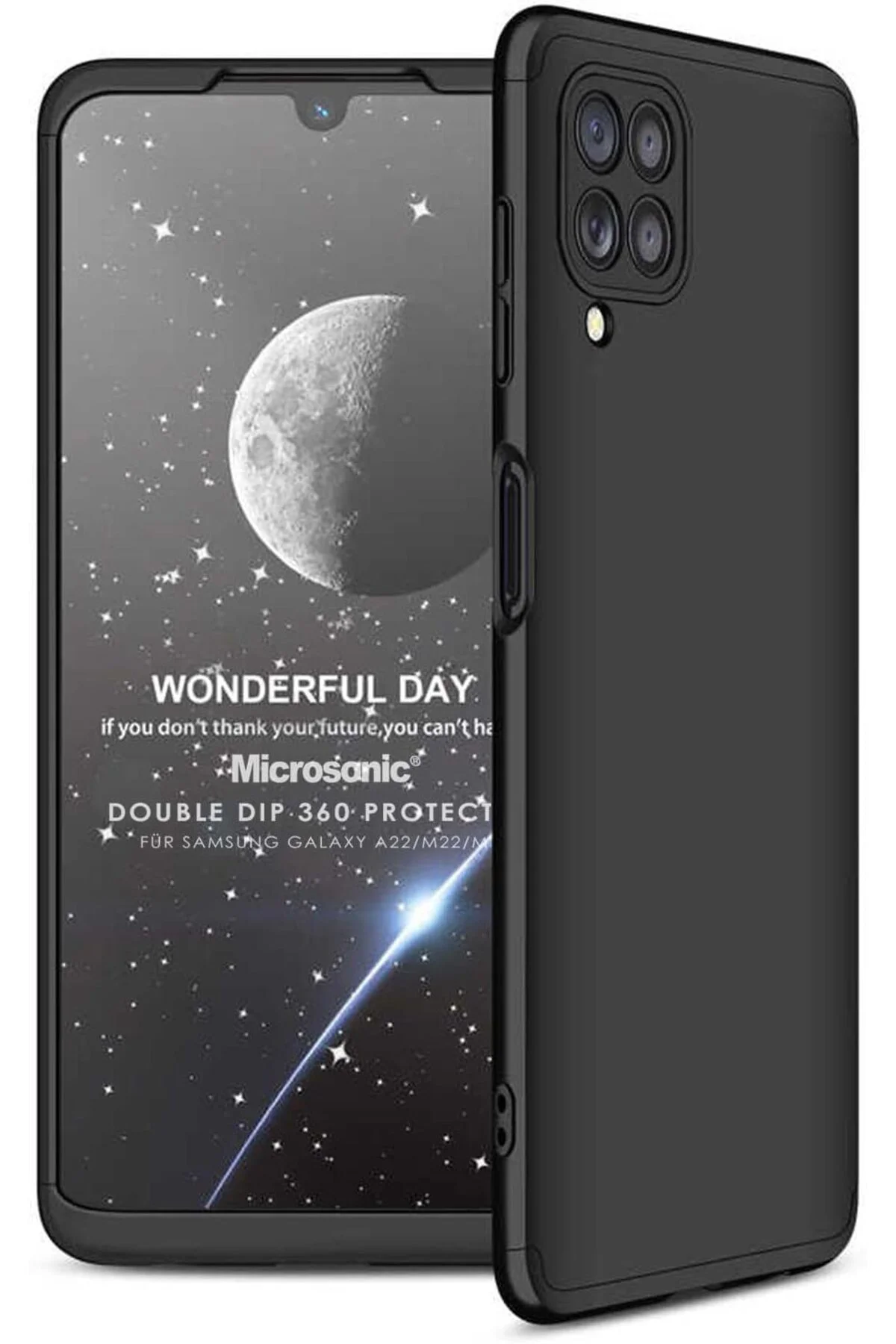 LuxShoping Galaxy M32 4G için Kılıf Double Dip 360 Protective Siy LuxShoping Galaxy M32 4G için Kılıf Double Dip 360 Protective Siy
