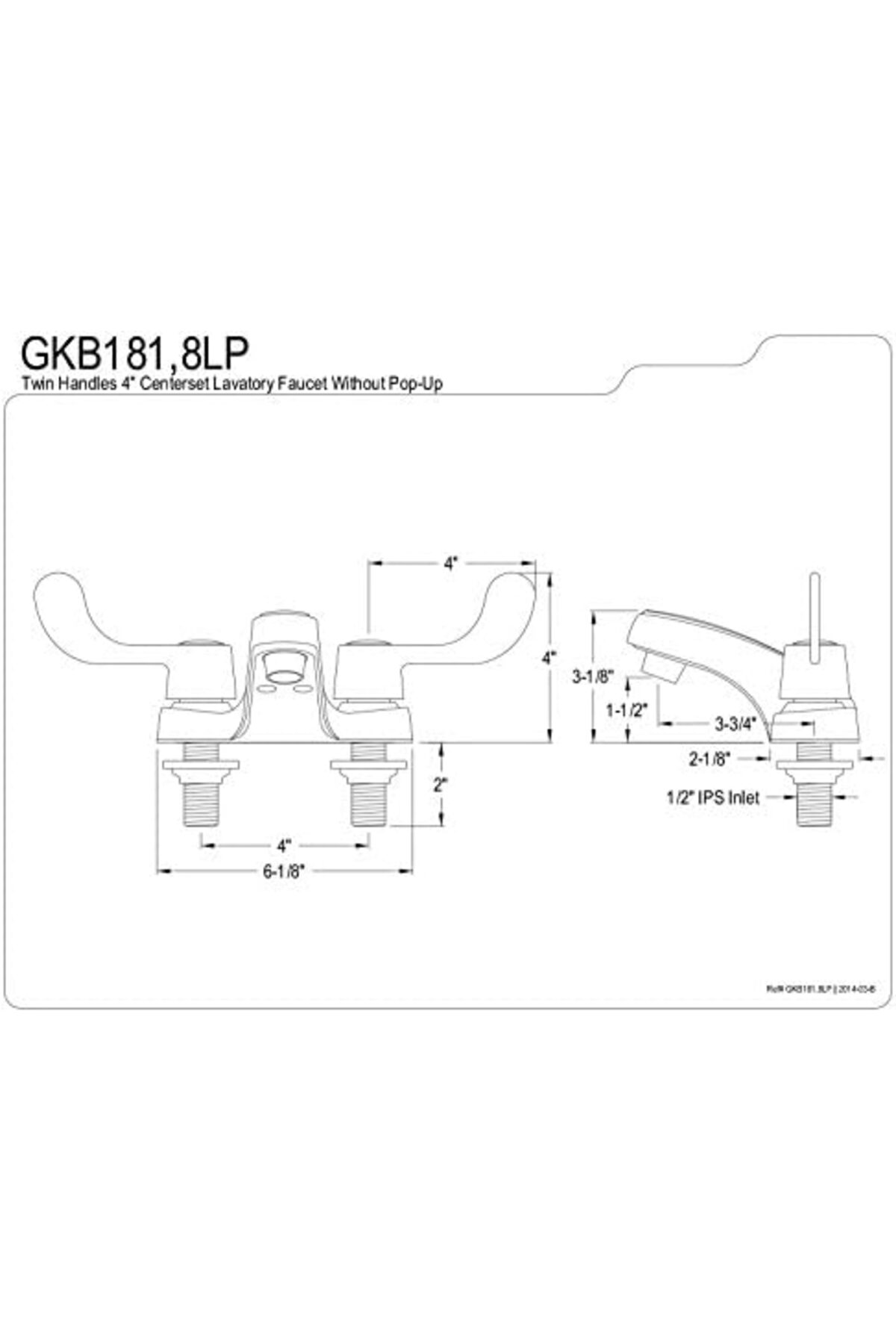 LuxShoping GKB181LP 10 cm Lavabo Bataryası Çift Bıçak Kolları, Kr