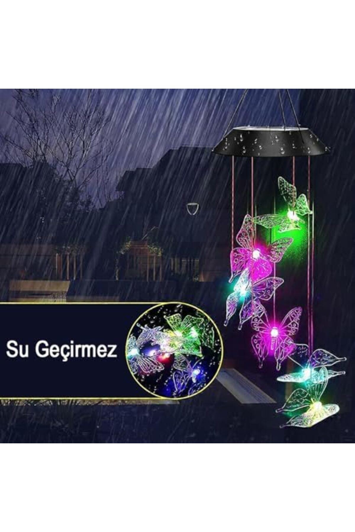 LuxShoping Güneş Enerjili Renk Geçişli Kristal Kelebek Aydınlatma